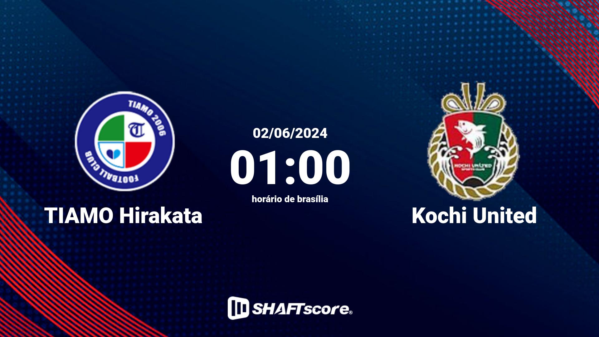 Estatísticas do jogo TIAMO Hirakata vs Kochi United 02.06 01:00