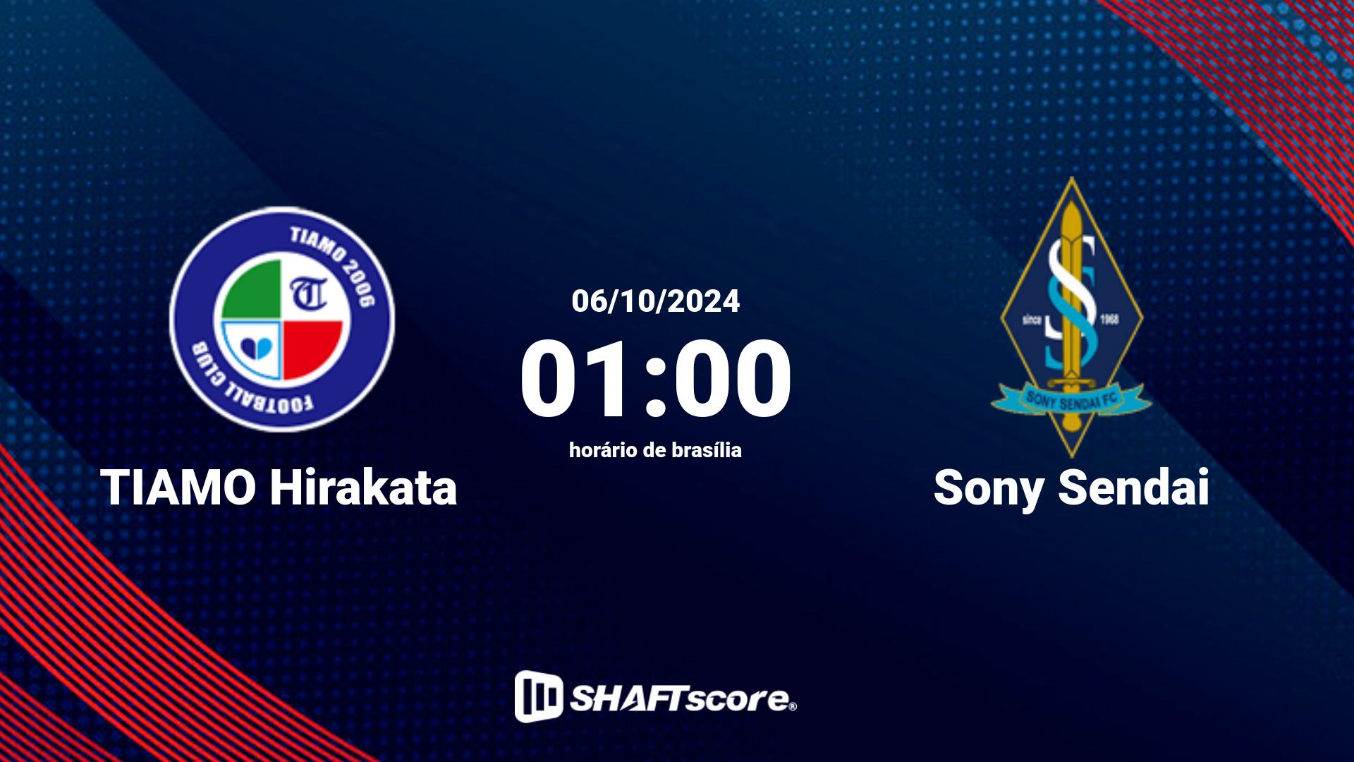 Estatísticas do jogo TIAMO Hirakata vs Sony Sendai 06.10 01:00