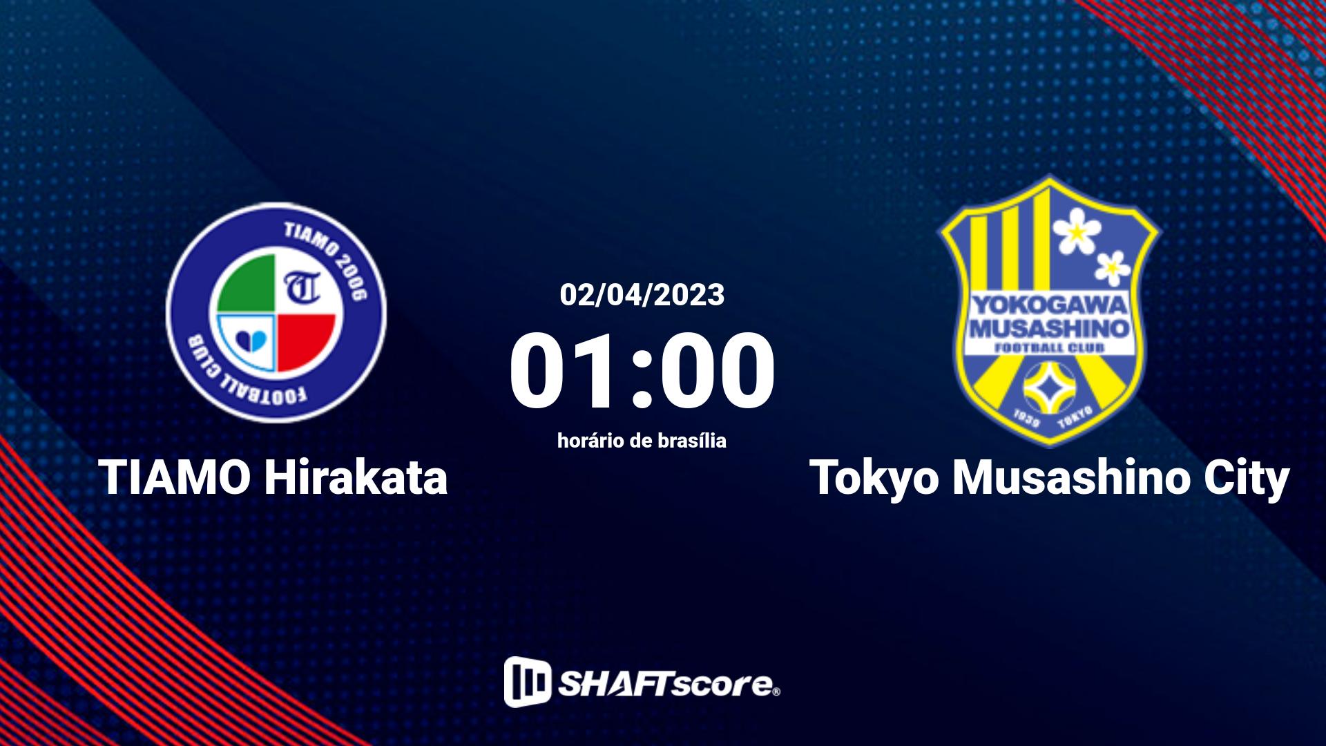 Estatísticas do jogo TIAMO Hirakata vs Tokyo Musashino City 02.04 01:00