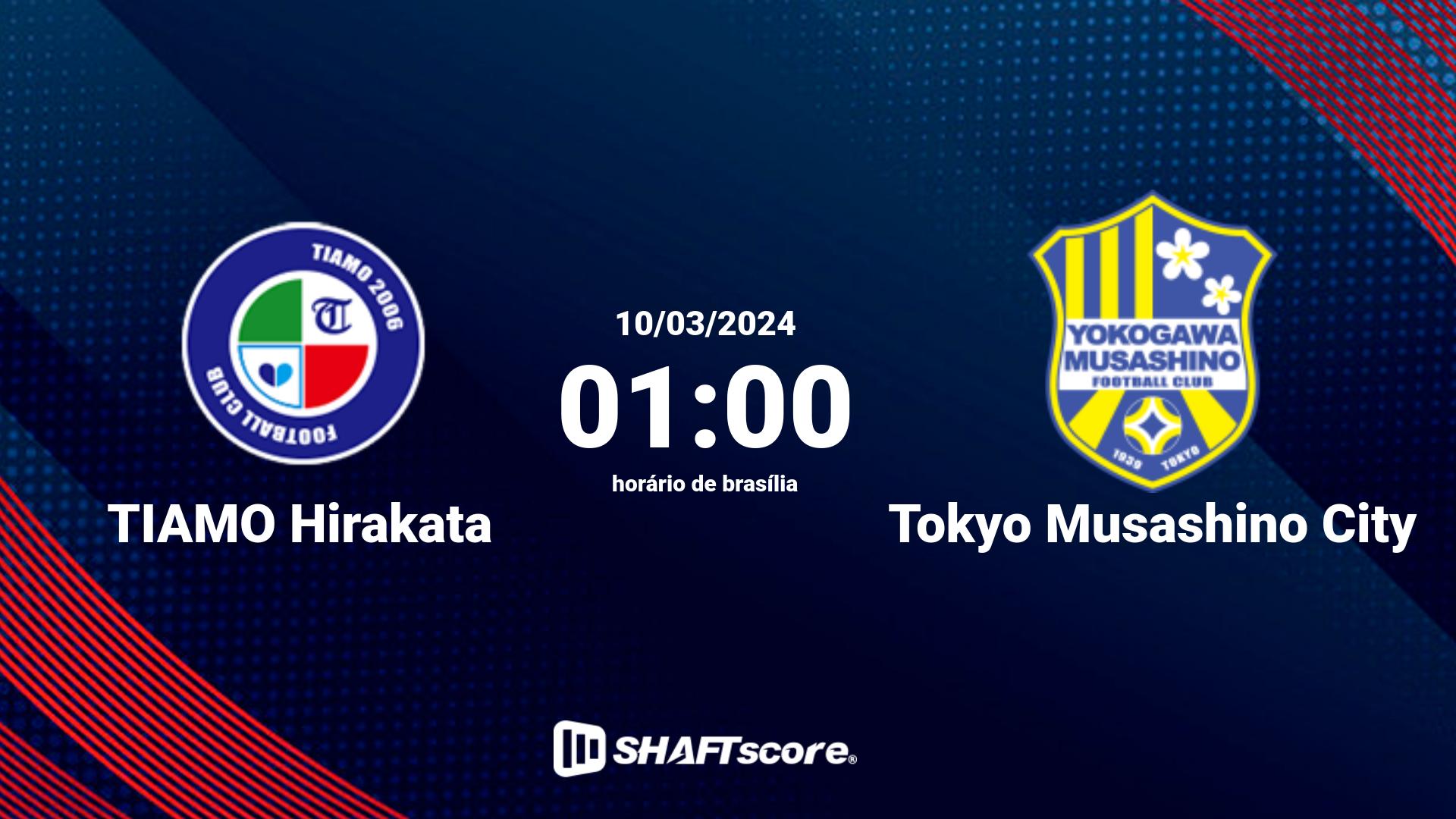 Estatísticas do jogo TIAMO Hirakata vs Tokyo Musashino City 10.03 01:00