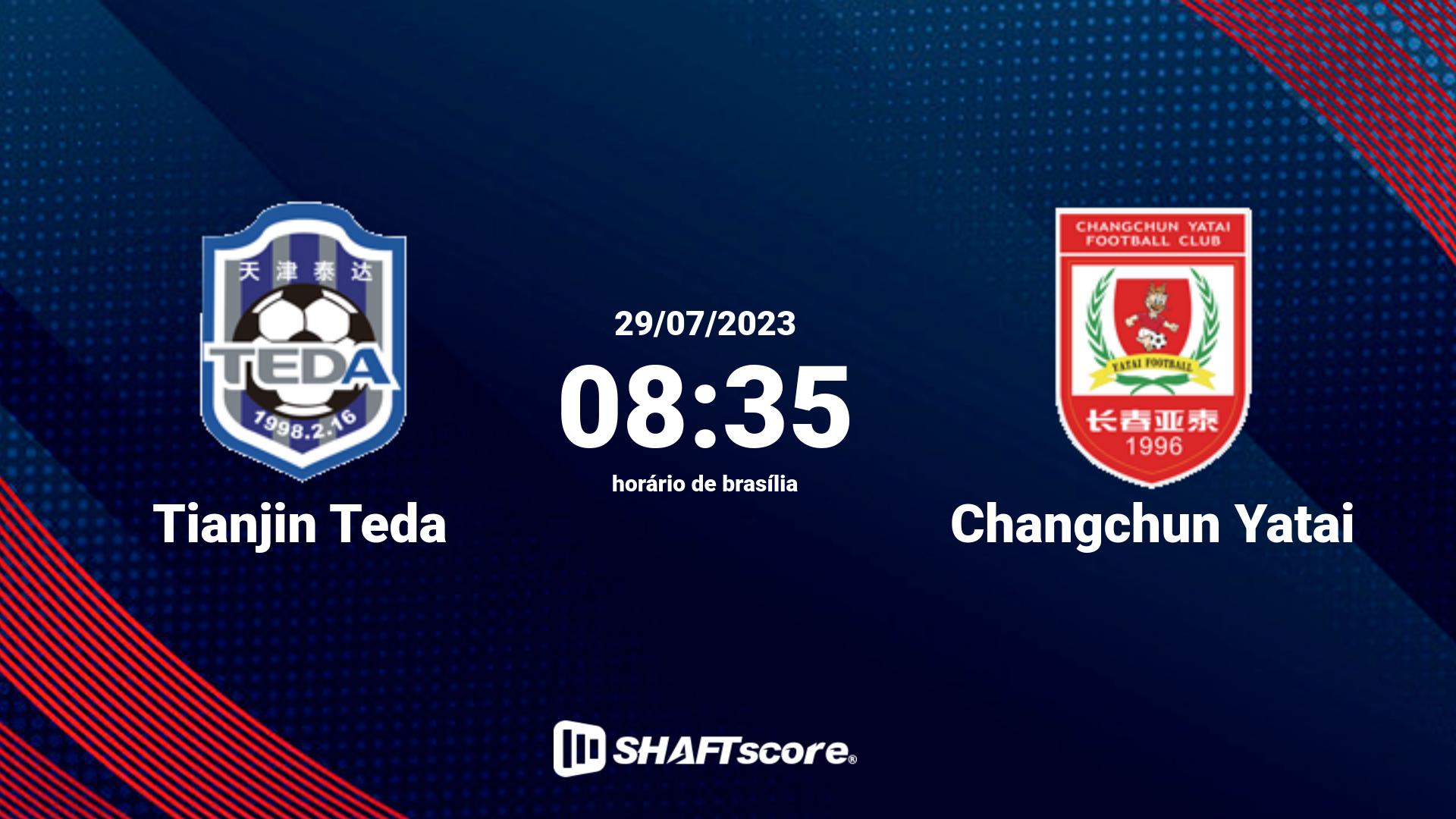 Estatísticas do jogo Tianjin Teda vs Changchun Yatai 29.07 08:35