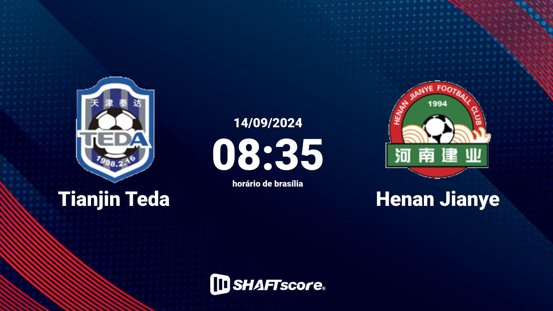 Estatísticas do jogo Tianjin Teda vs Henan Jianye 14.09 08:35