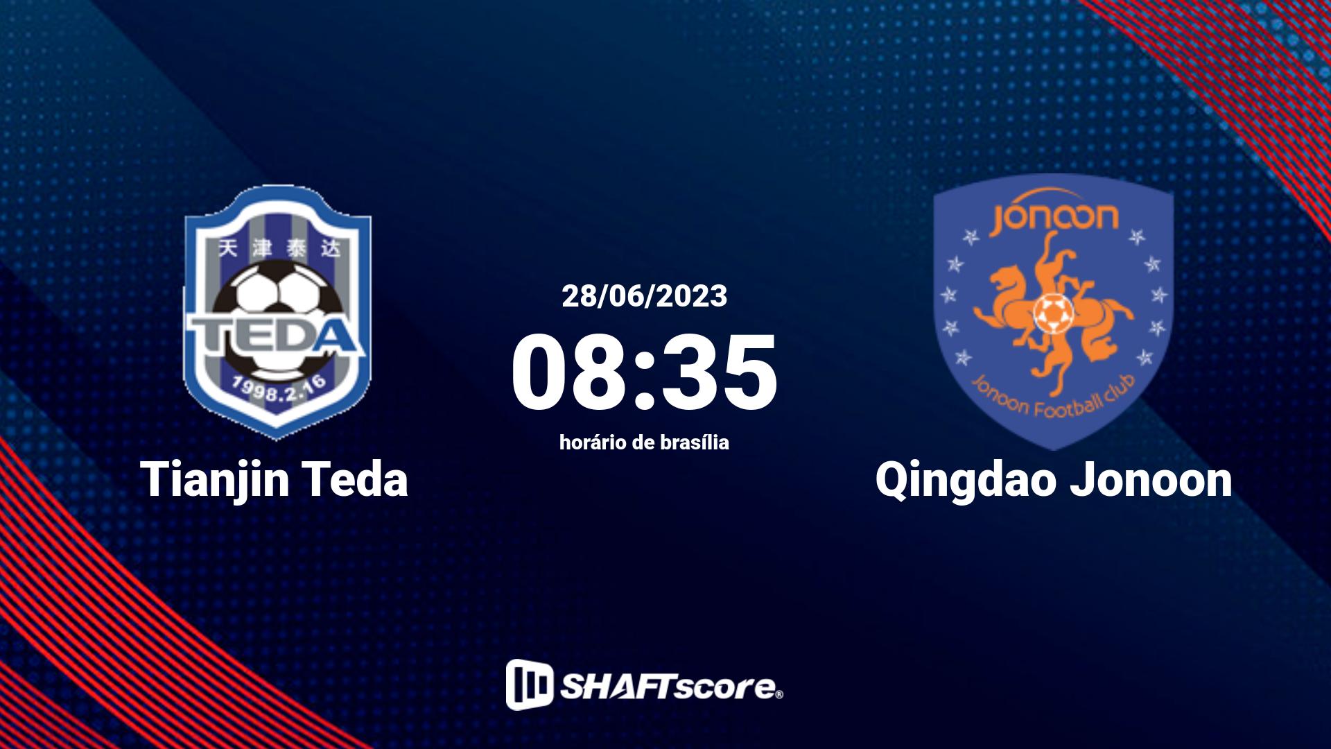 Estatísticas do jogo Tianjin Teda vs Qingdao Jonoon 28.06 08:35