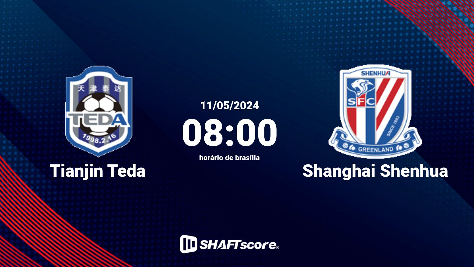 Estatísticas do jogo Tianjin Teda vs Shanghai Shenhua 11.05 08:00