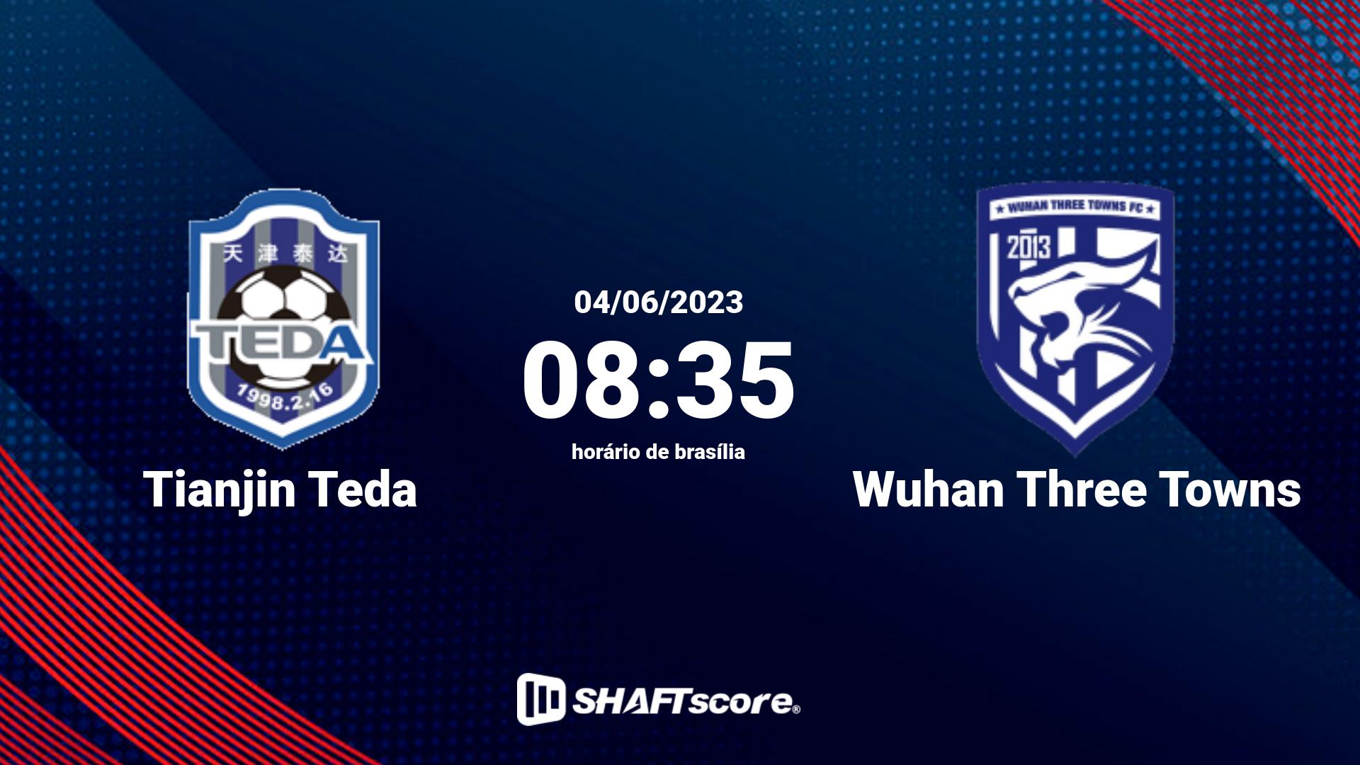 Estatísticas do jogo Tianjin Teda vs Wuhan Three Towns 04.06 08:35