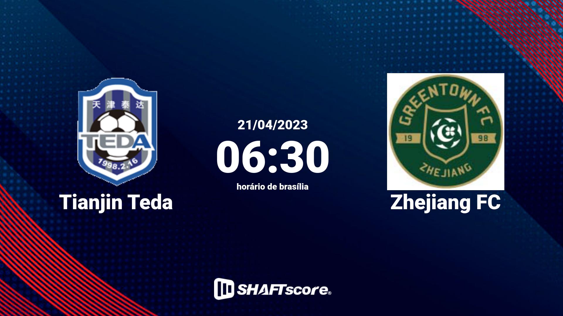 Estatísticas do jogo Tianjin Teda vs Zhejiang FC 21.04 06:30