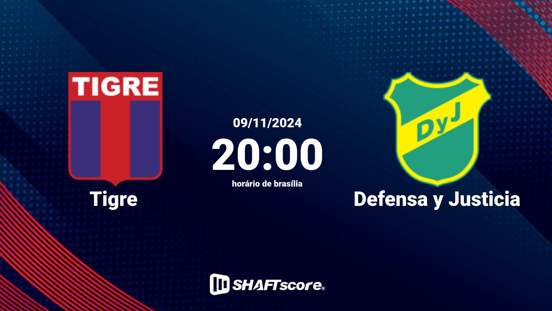 Estatísticas do jogo Tigre vs Defensa y Justicia 09.11 20:00