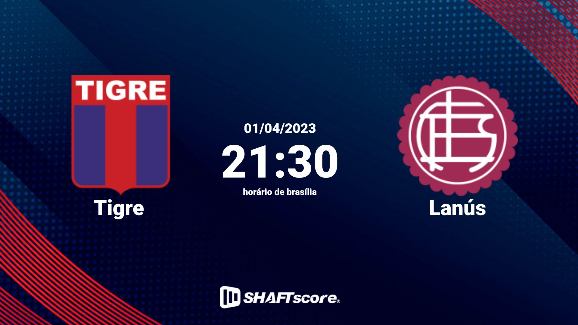 Estatísticas do jogo Tigre vs Lanús 01.04 21:30