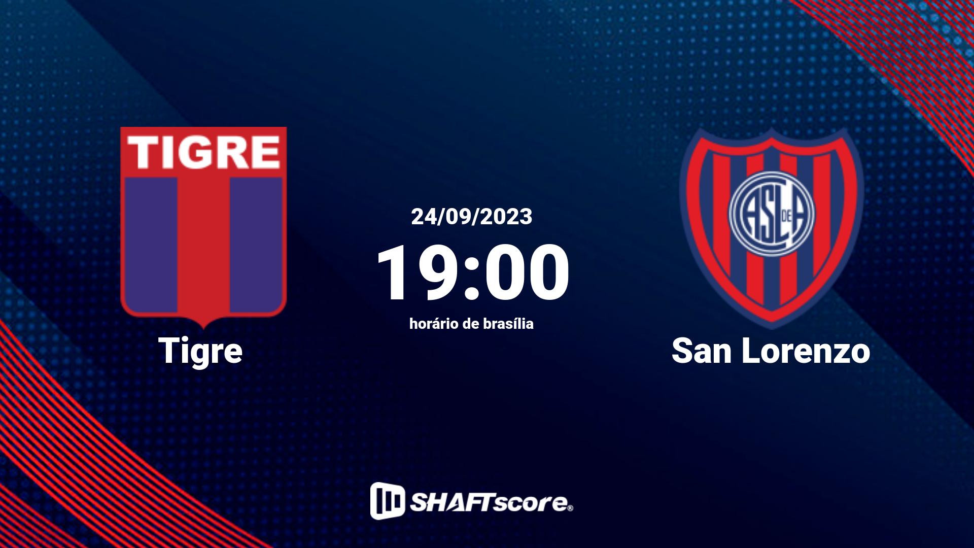 Estatísticas do jogo Tigre vs San Lorenzo 24.09 19:00