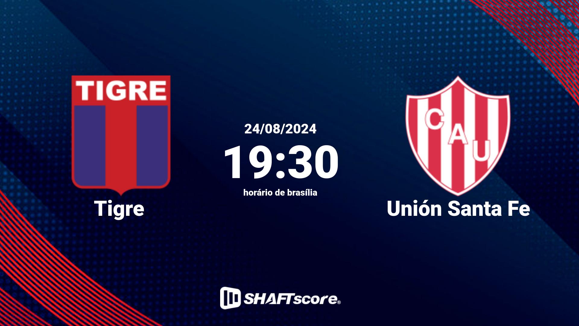 Estatísticas do jogo Tigre vs Unión Santa Fe 24.08 19:30