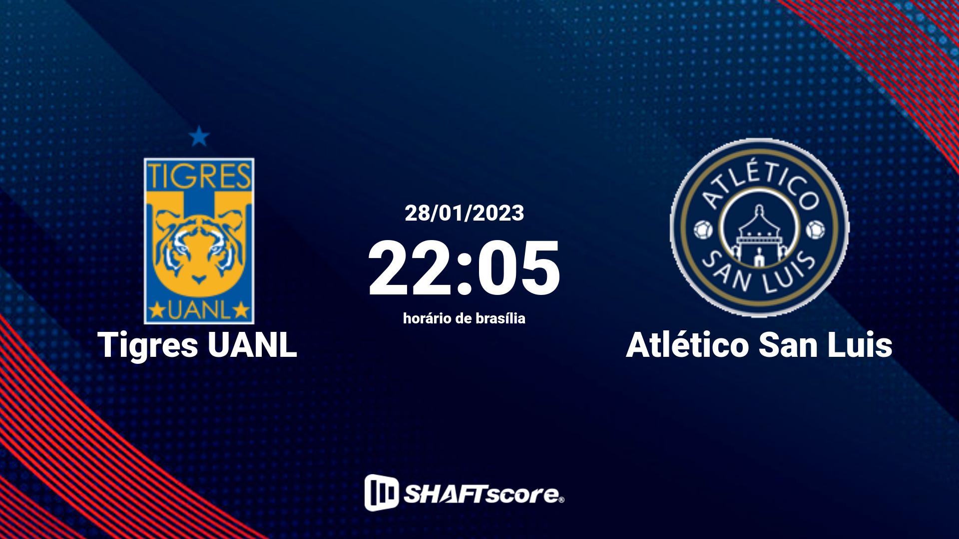 Estatísticas do jogo Tigres UANL vs Atlético San Luis 28.01 22:05