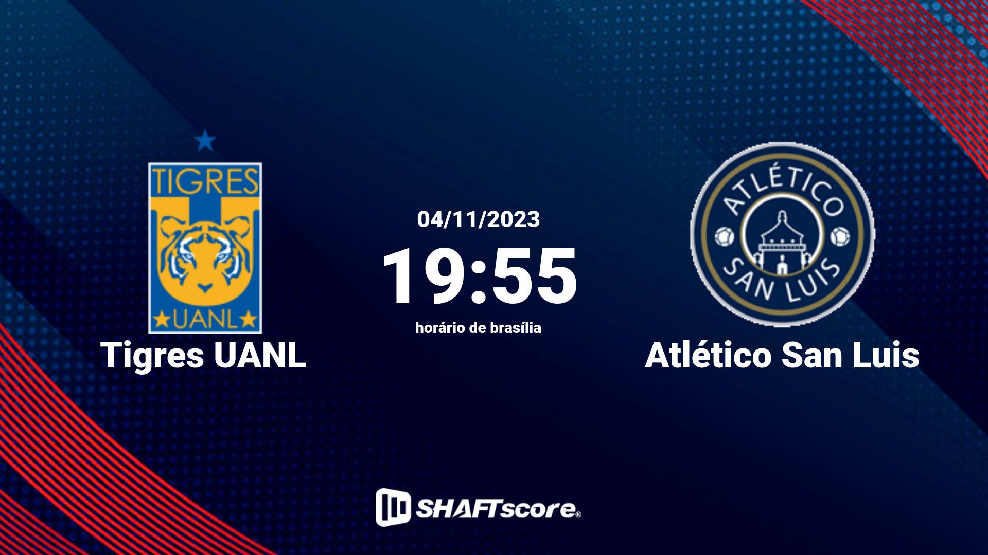 Estatísticas do jogo Tigres UANL vs Atlético San Luis 04.11 19:55