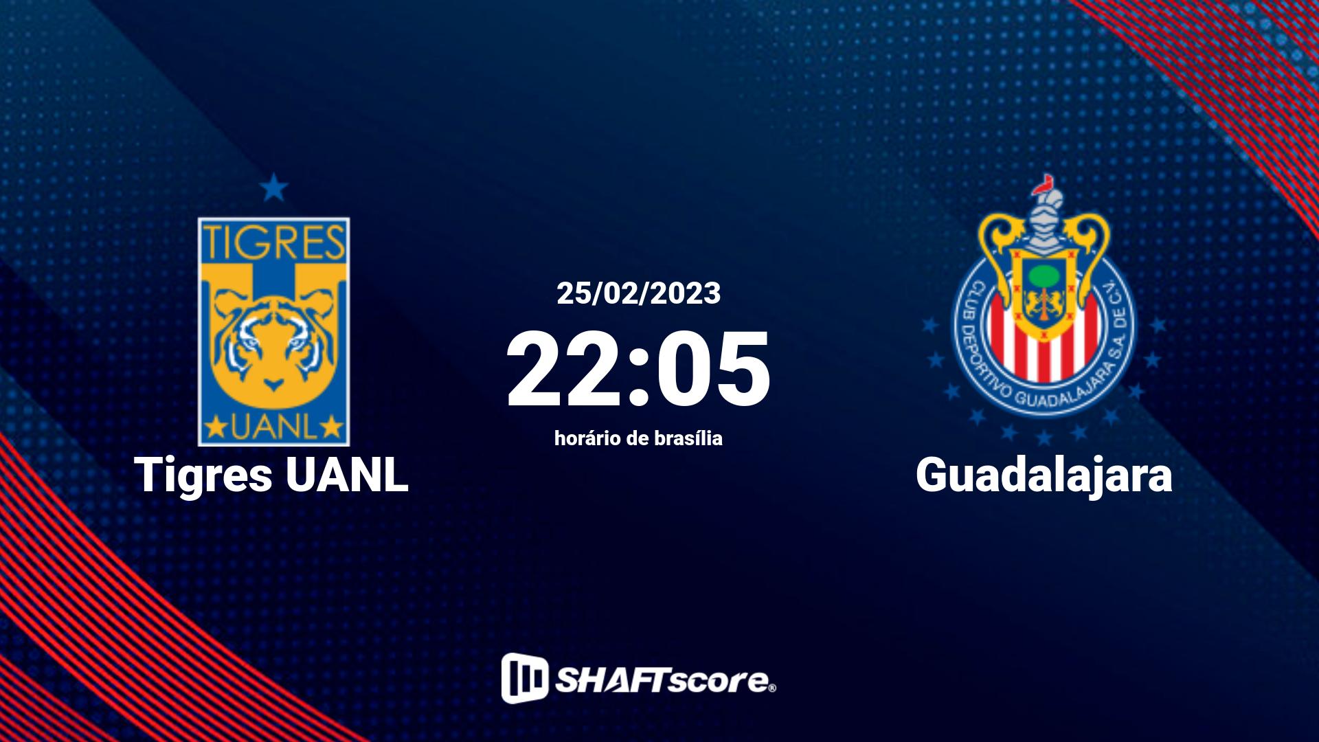 Estatísticas do jogo Tigres UANL vs Guadalajara 25.02 22:05