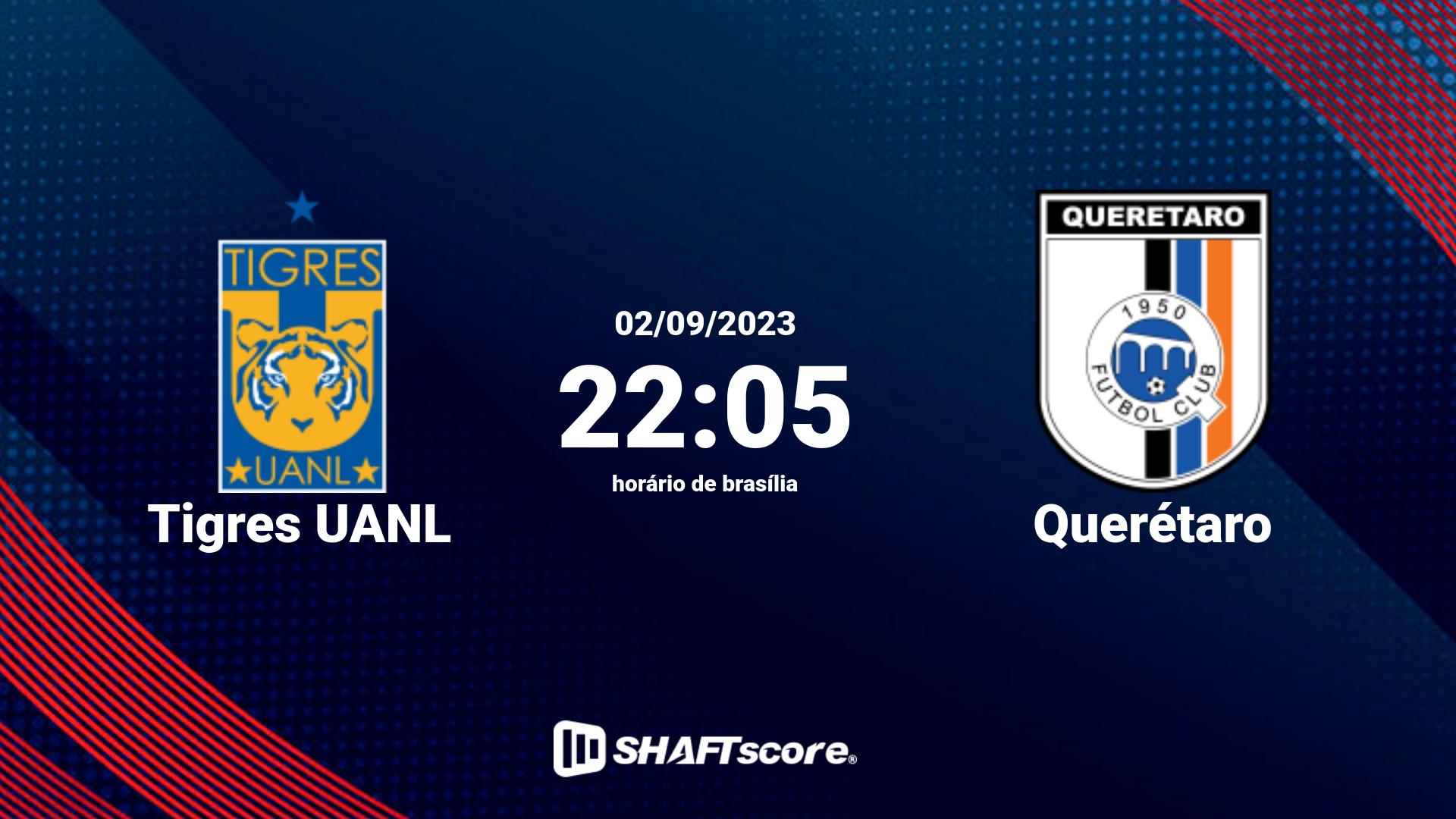 Estatísticas do jogo Tigres UANL vs Querétaro 02.09 22:05