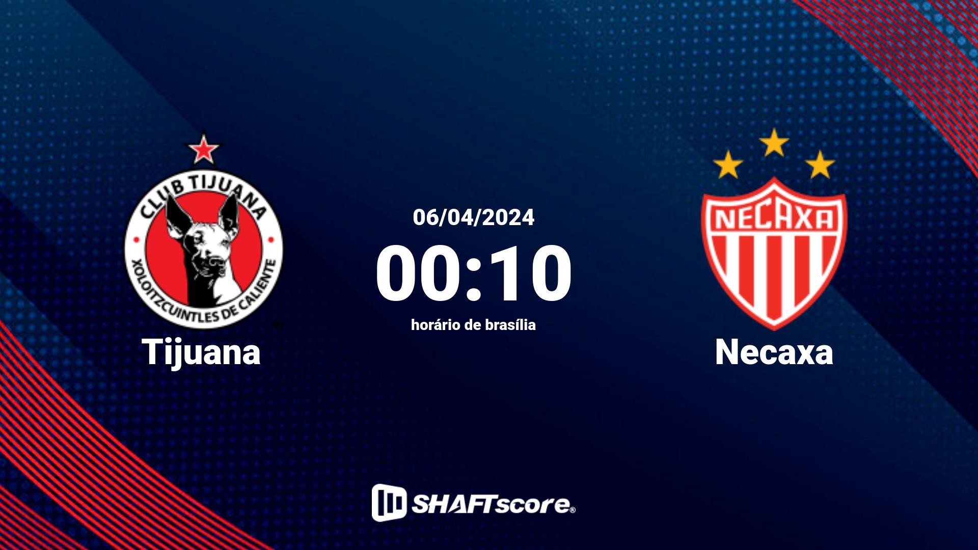 Estatísticas do jogo Tijuana vs Necaxa 06.04 00:10