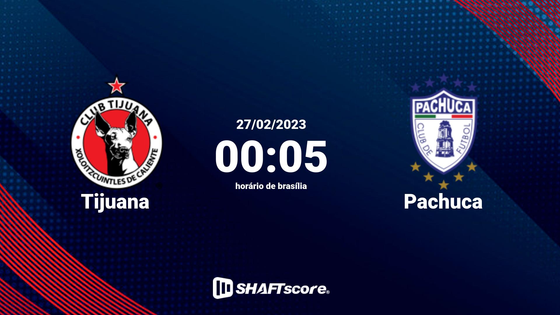 Estatísticas do jogo Tijuana vs Pachuca 27.02 00:05