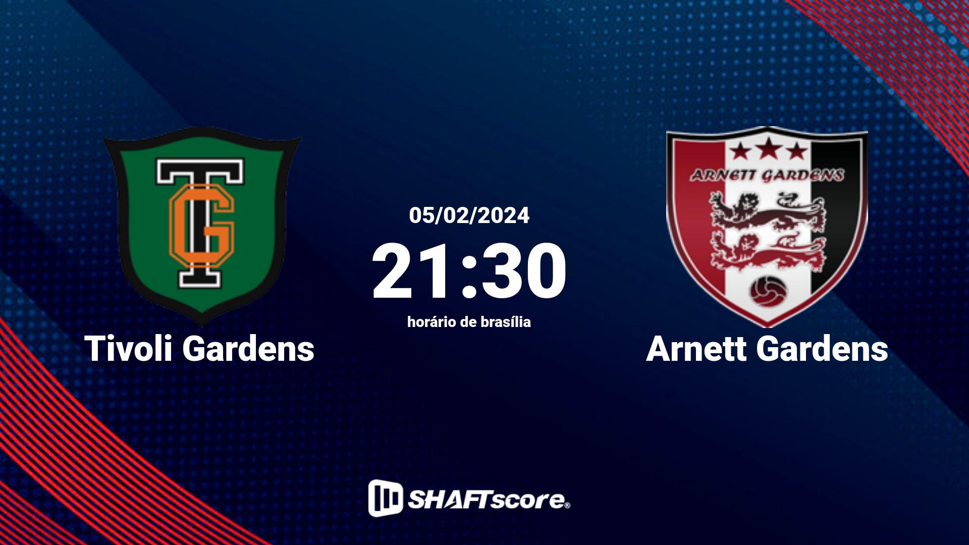 Estatísticas do jogo Tivoli Gardens vs Arnett Gardens 05.02 21:30