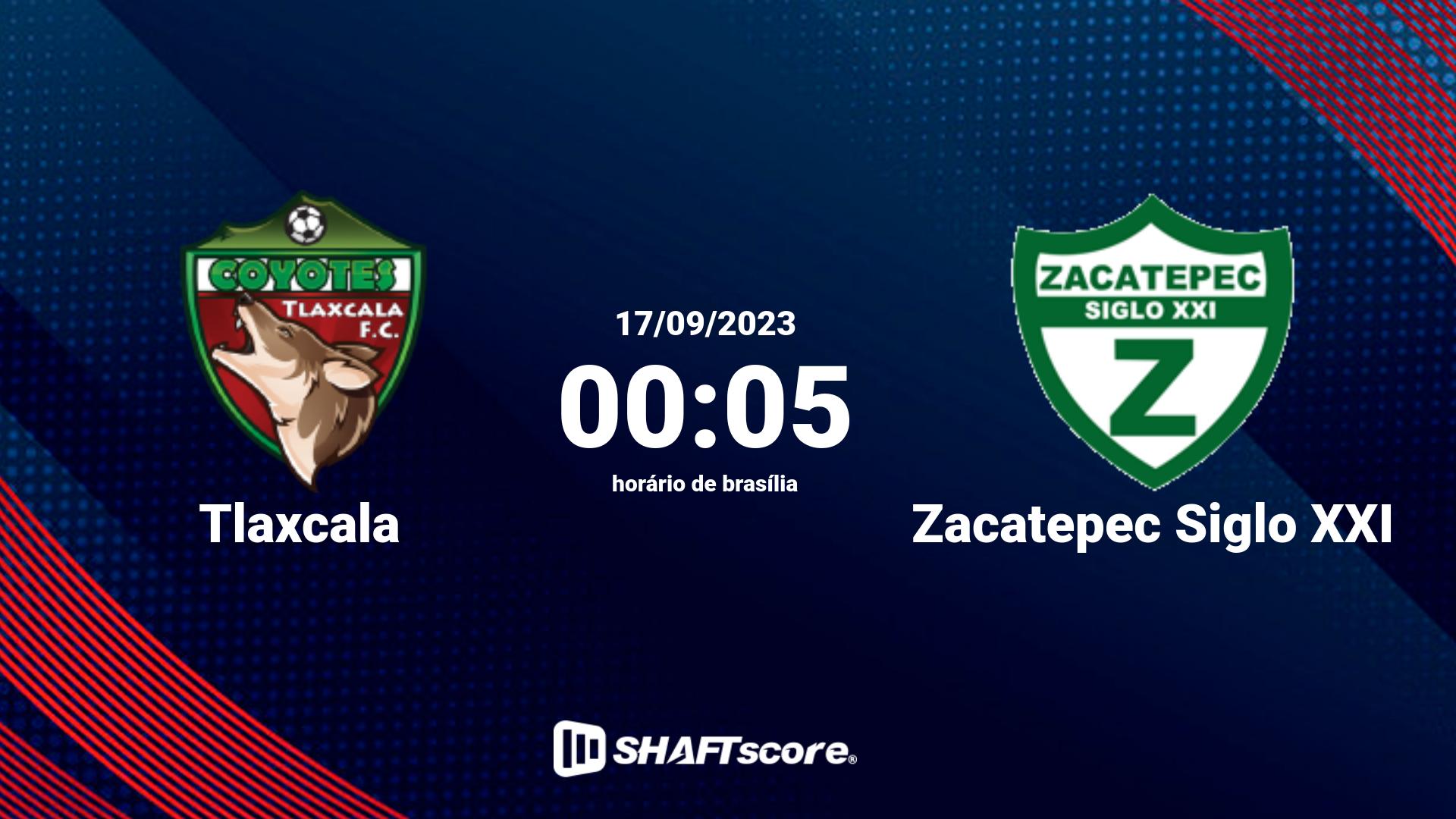 Estatísticas do jogo Tlaxcala vs Zacatepec Siglo XXI 17.09 00:05