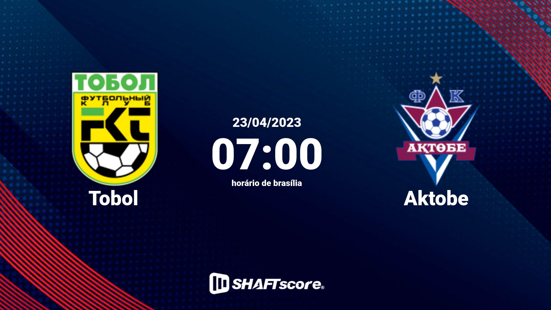 Estatísticas do jogo Tobol vs Aktobe 23.04 07:00