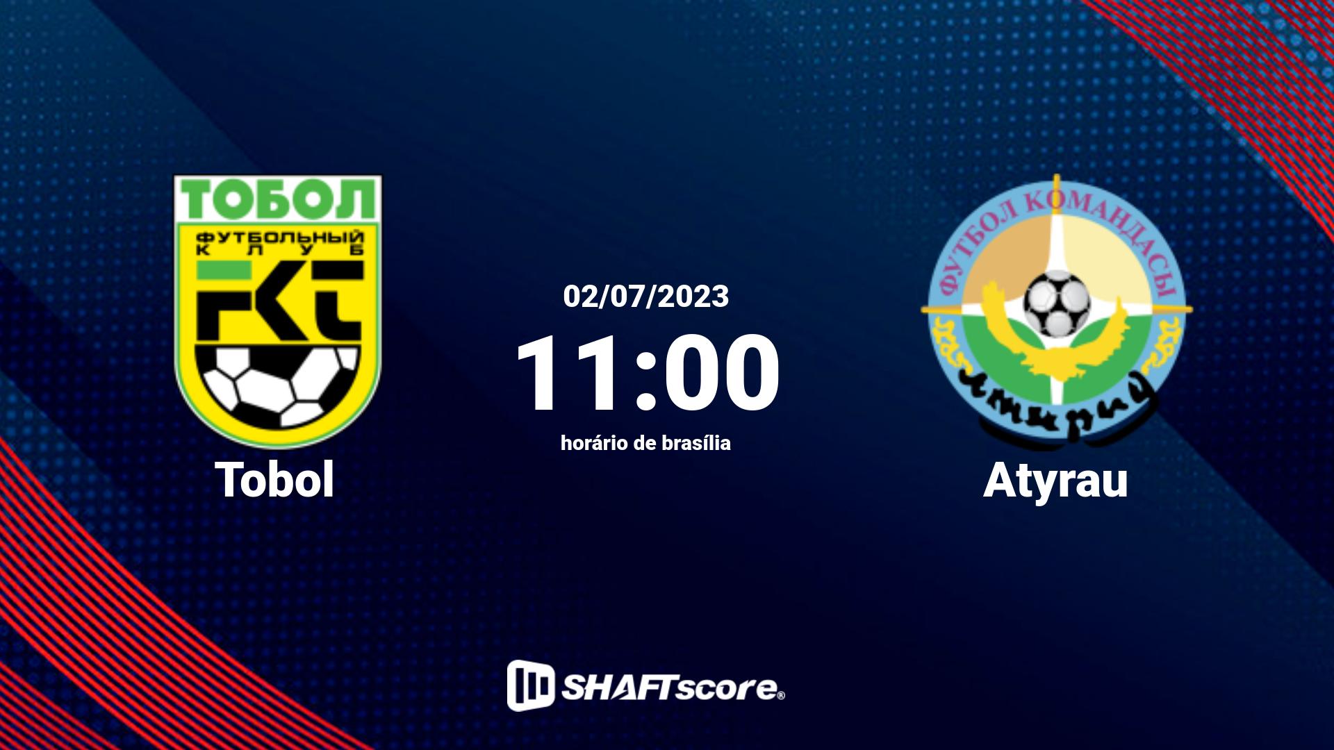 Estatísticas do jogo Tobol vs Atyrau 02.07 11:00