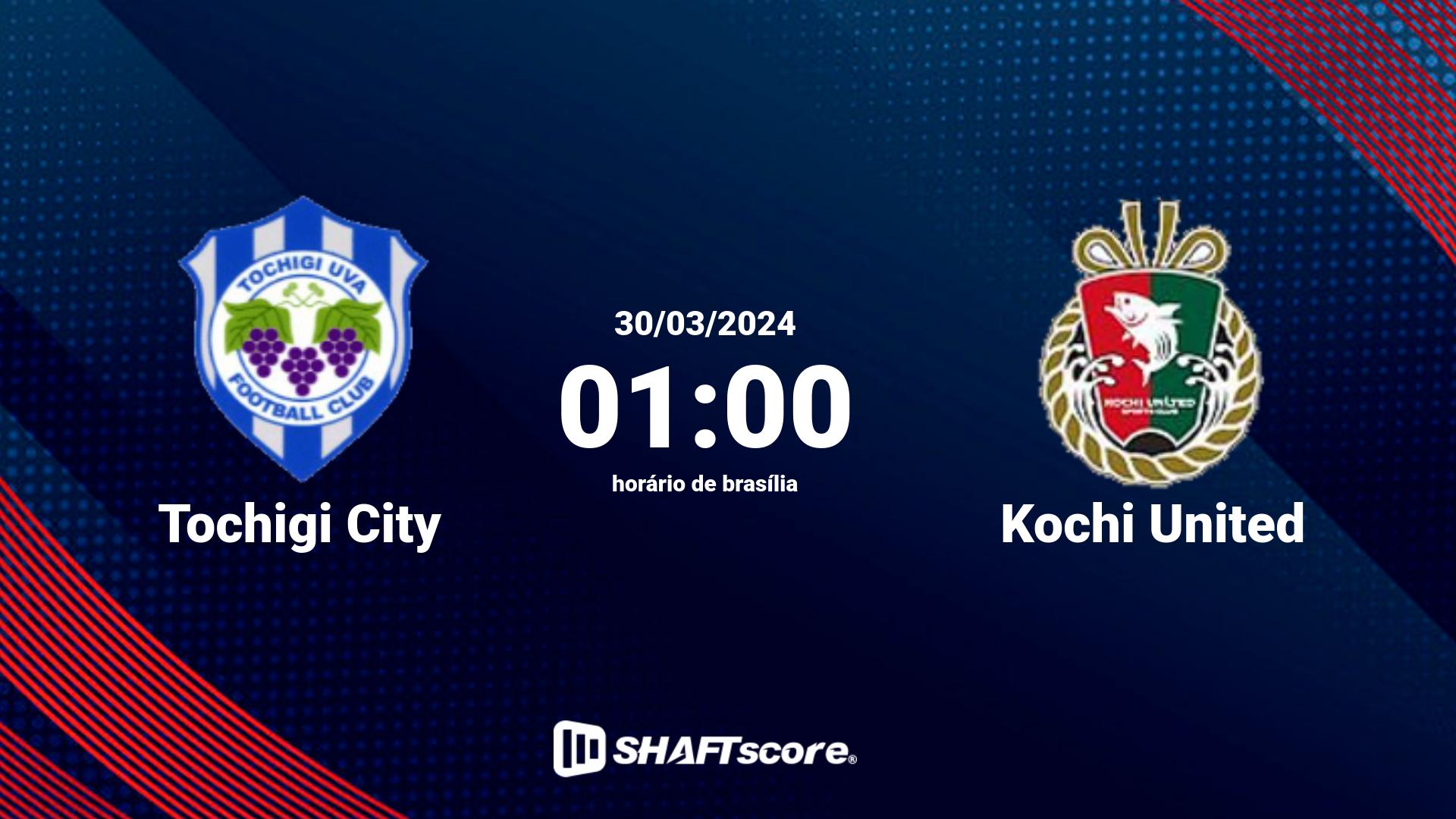 Estatísticas do jogo Tochigi City vs Kochi United 30.03 01:00