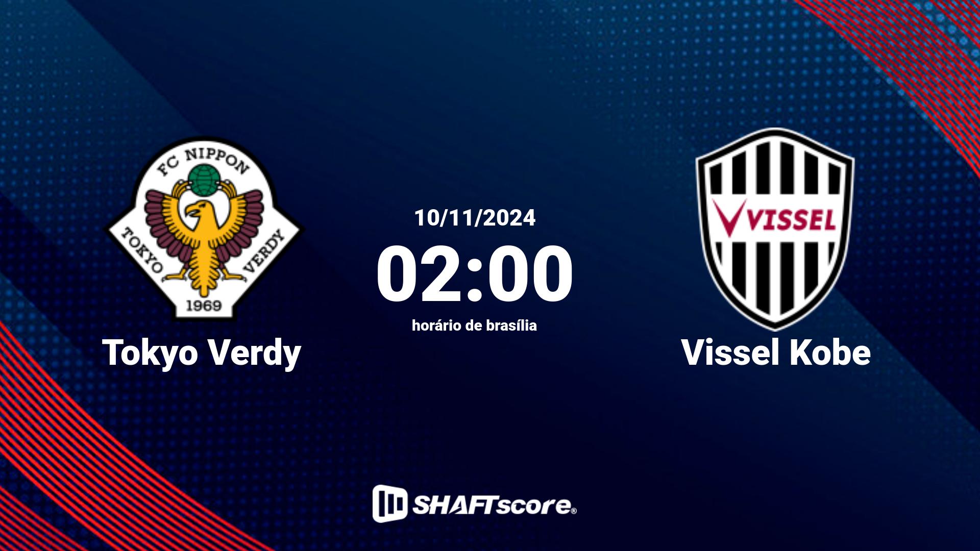 Estatísticas do jogo Tokyo Verdy vs Vissel Kobe 10.11 02:00