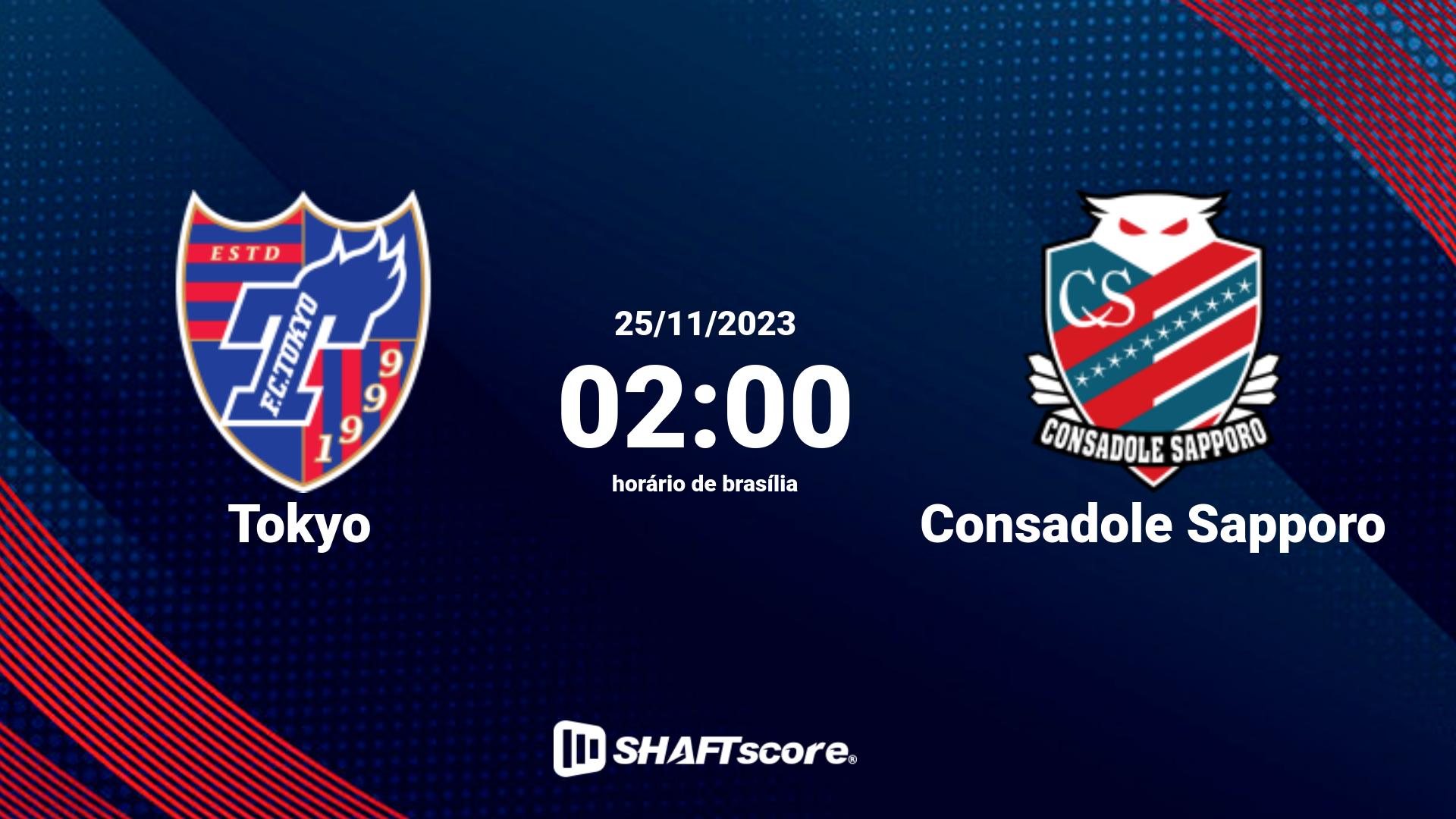 Estatísticas do jogo Tokyo vs Consadole Sapporo 25.11 02:00