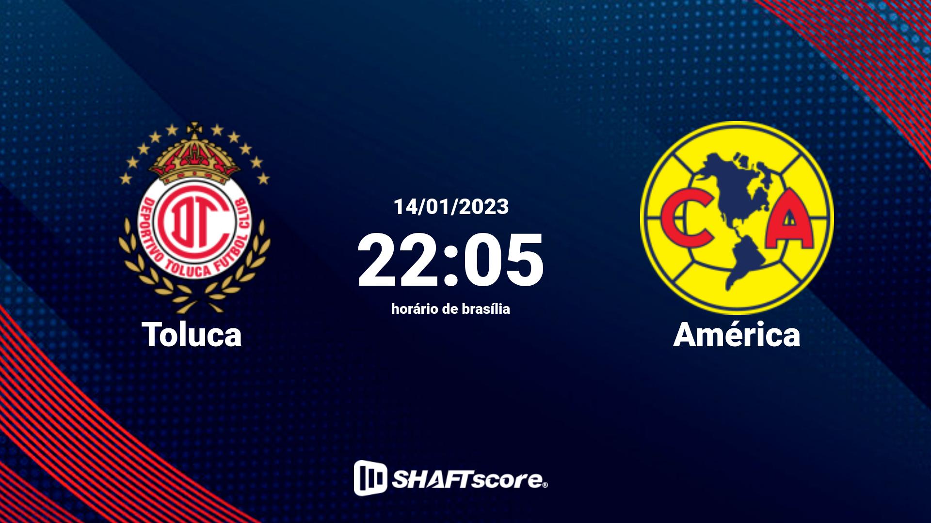 Estatísticas do jogo Toluca vs América 14.01 22:05