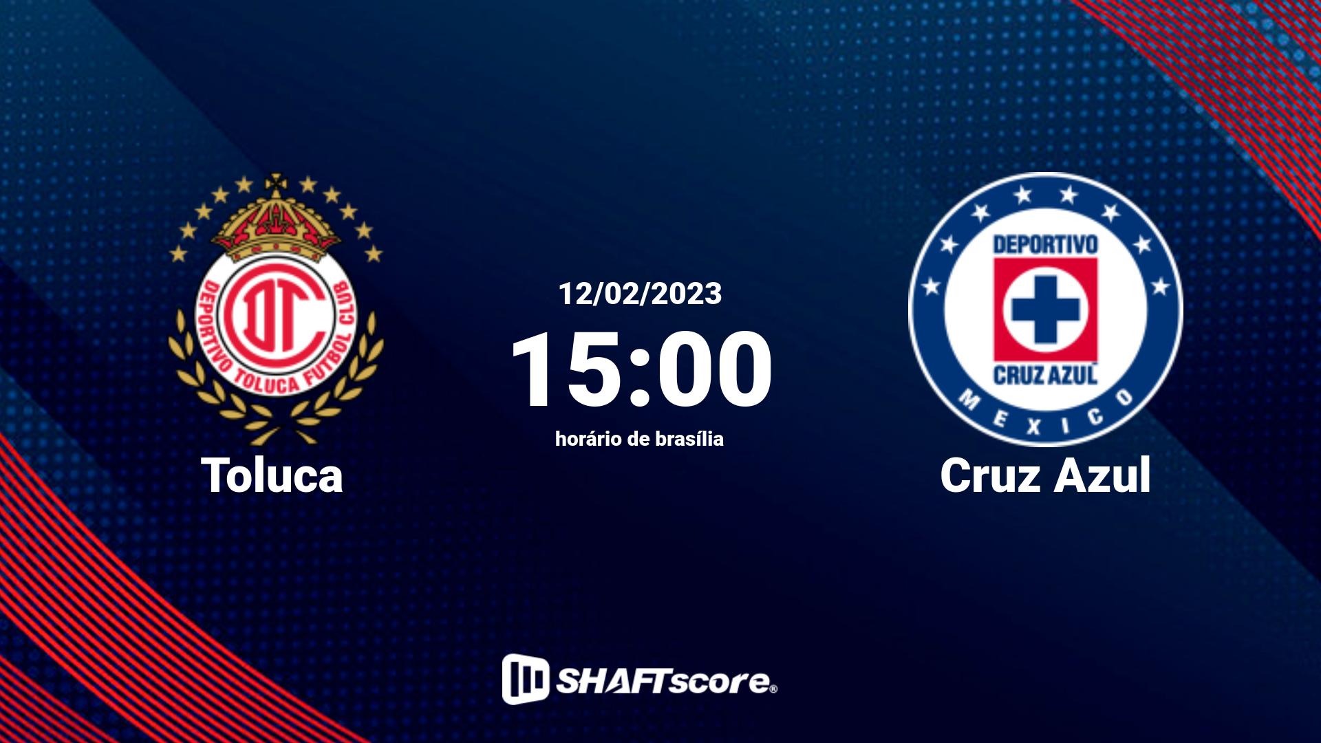 Estatísticas do jogo Toluca vs Cruz Azul 12.02 15:00