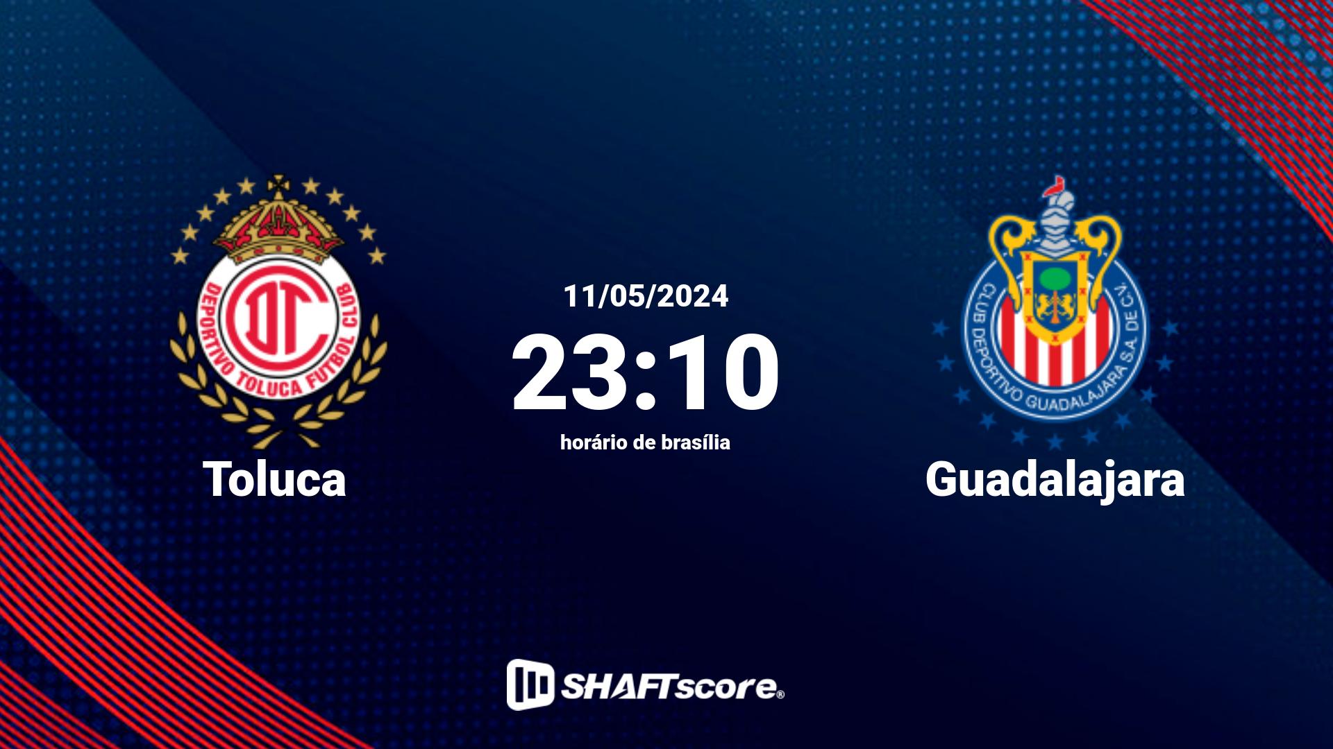 Estatísticas do jogo Toluca vs Guadalajara 11.05 23:10
