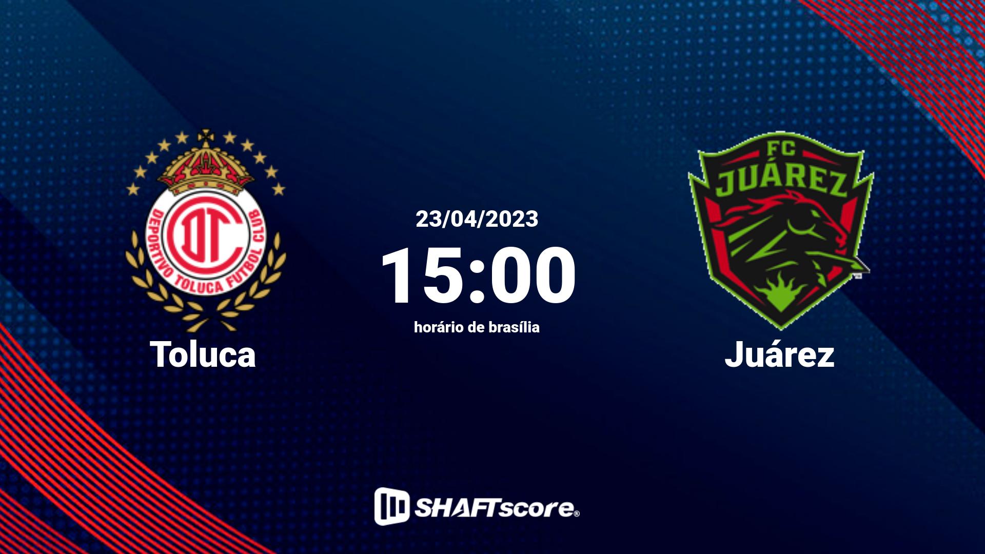 Estatísticas do jogo Toluca vs Juárez 23.04 15:00