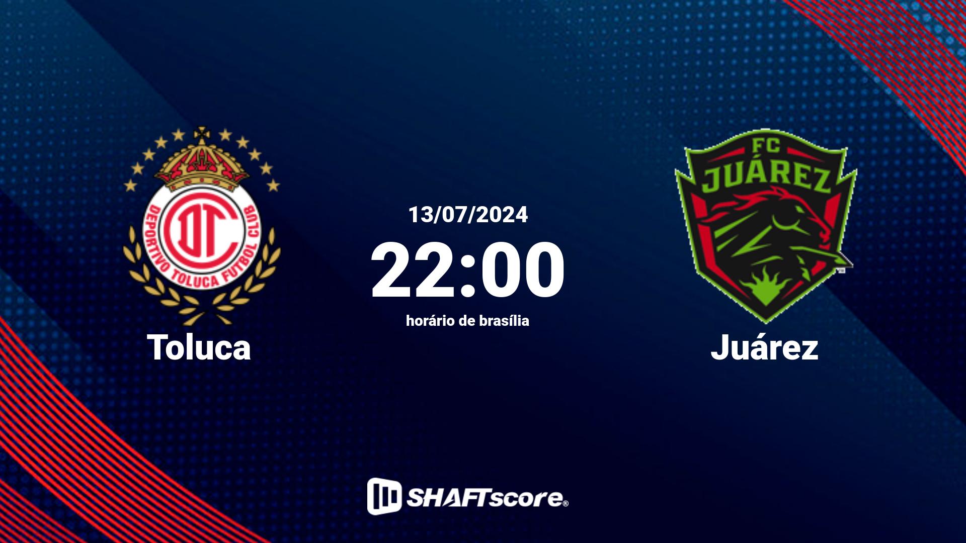 Estatísticas do jogo Toluca vs Juárez 13.07 22:00