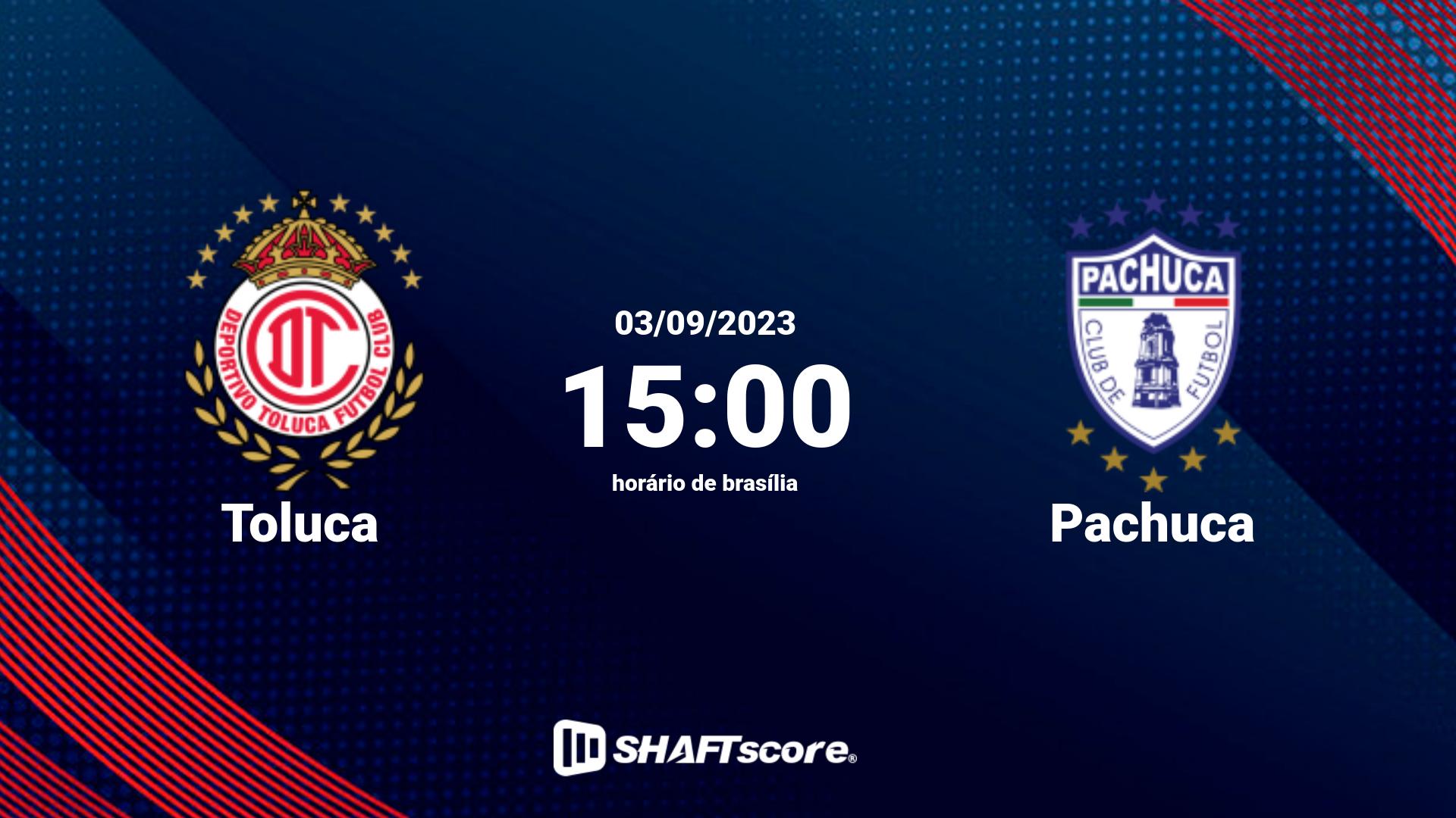 Estatísticas do jogo Toluca vs Pachuca 03.09 15:00