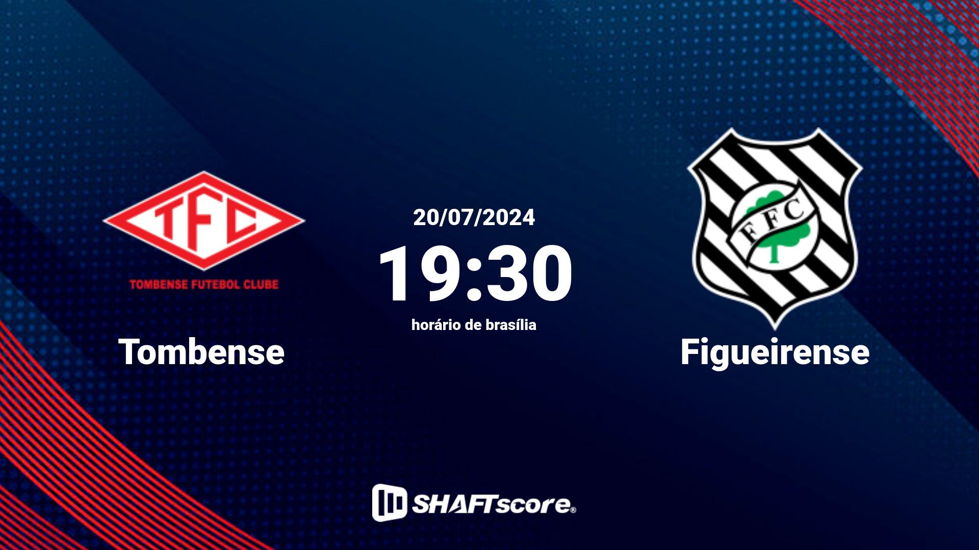 Estatísticas do jogo Tombense vs Figueirense 20.07 19:30