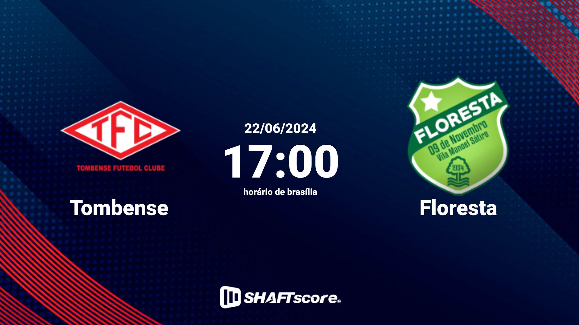 Estatísticas do jogo Tombense vs Floresta 22.06 17:00