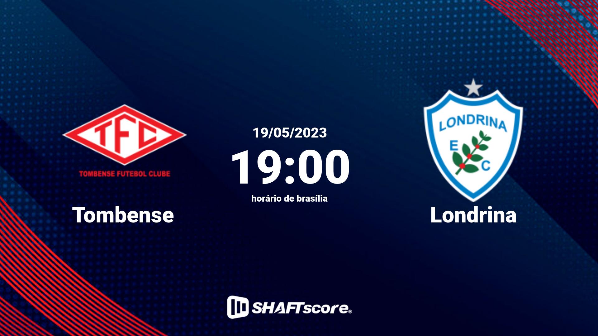 Estatísticas do jogo Tombense vs Londrina 19.05 19:00