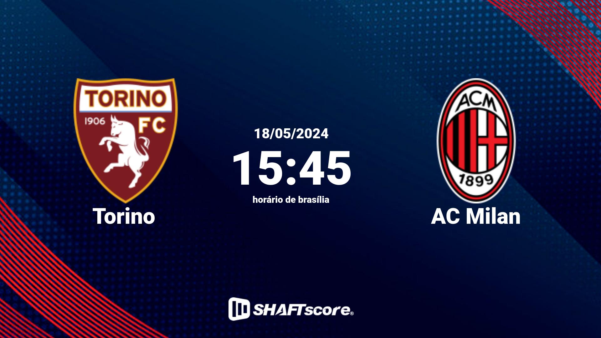 Estatísticas do jogo Torino vs AC Milan 18.05 15:45