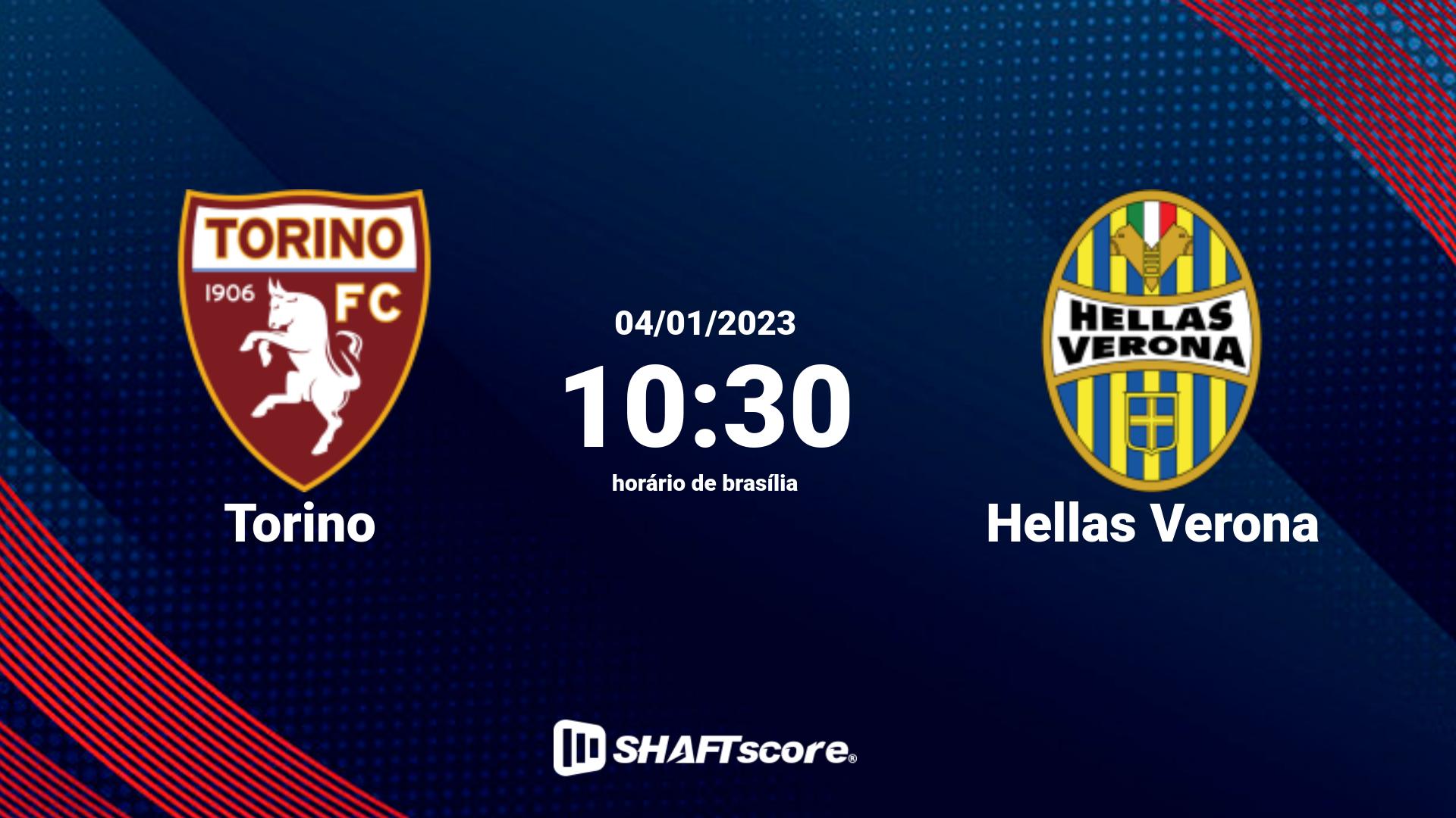 Estatísticas do jogo Torino vs Hellas Verona 04.01 10:30