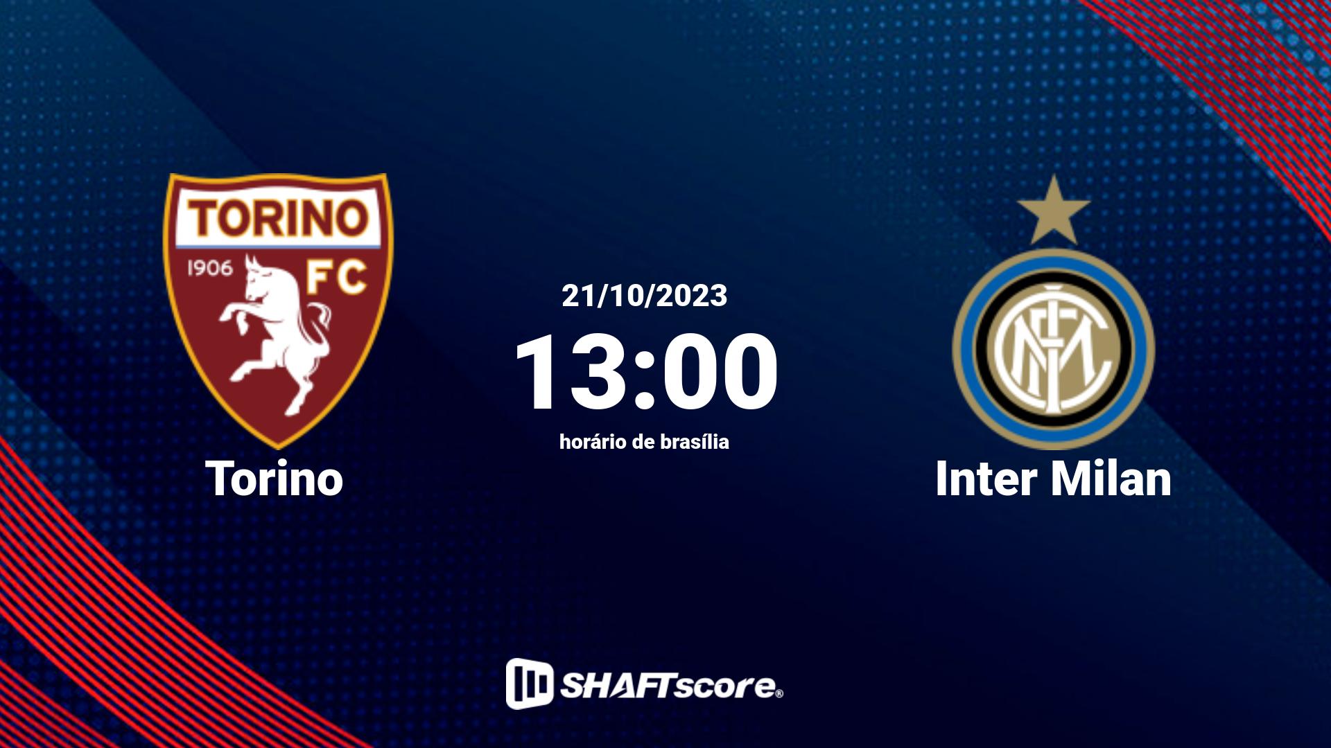 Estatísticas do jogo Torino vs Inter Milan 21.10 13:00