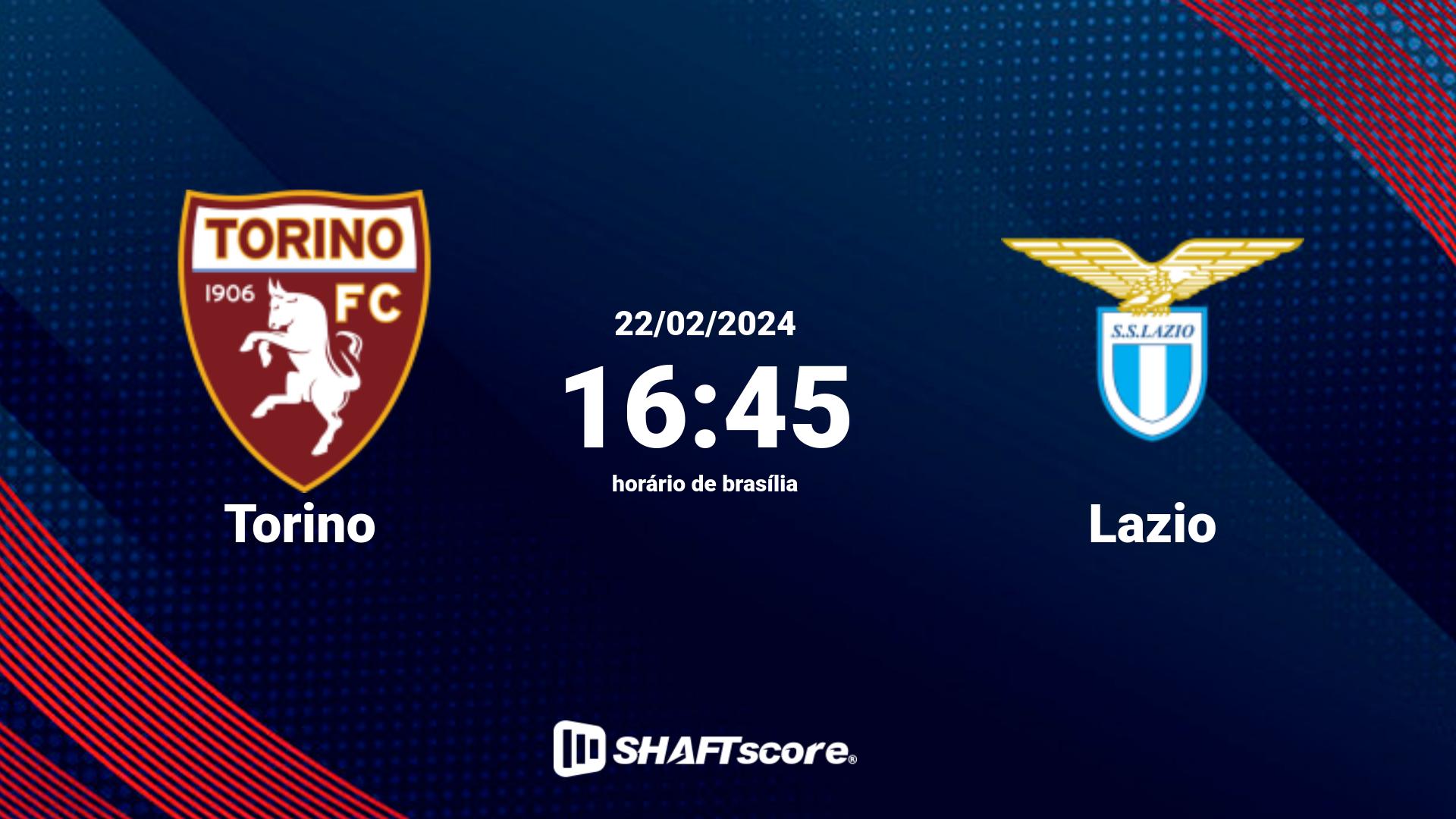 Estatísticas do jogo Torino vs Lazio 22.02 16:45