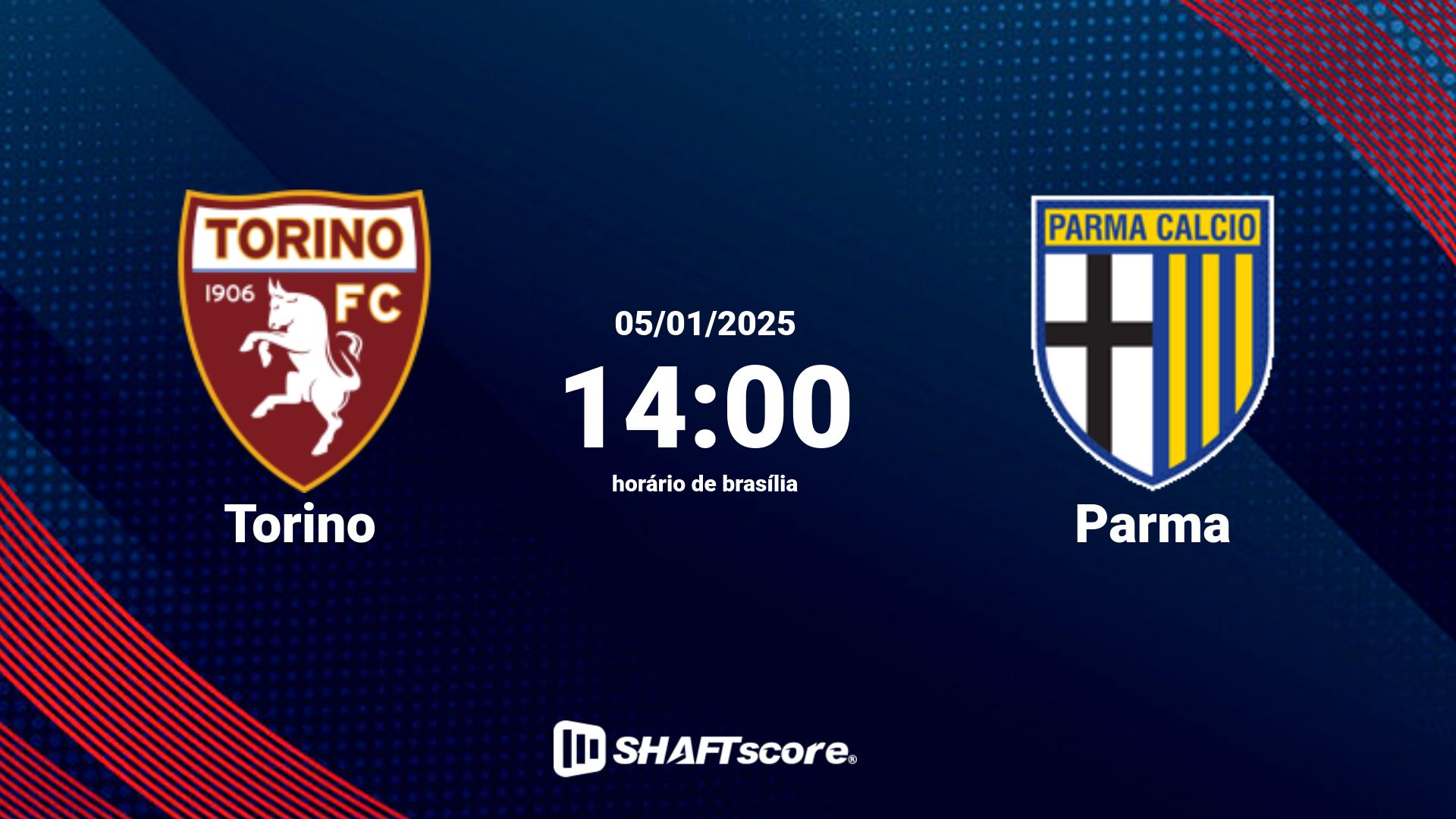 Estatísticas do jogo Torino vs Parma 05.01 14:00