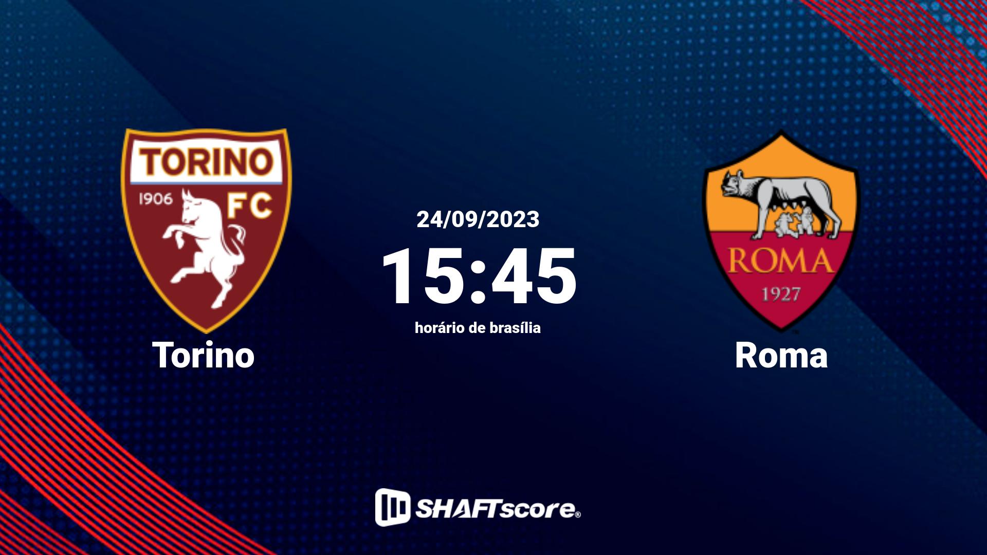 Estatísticas do jogo Torino vs Roma 24.09 15:45