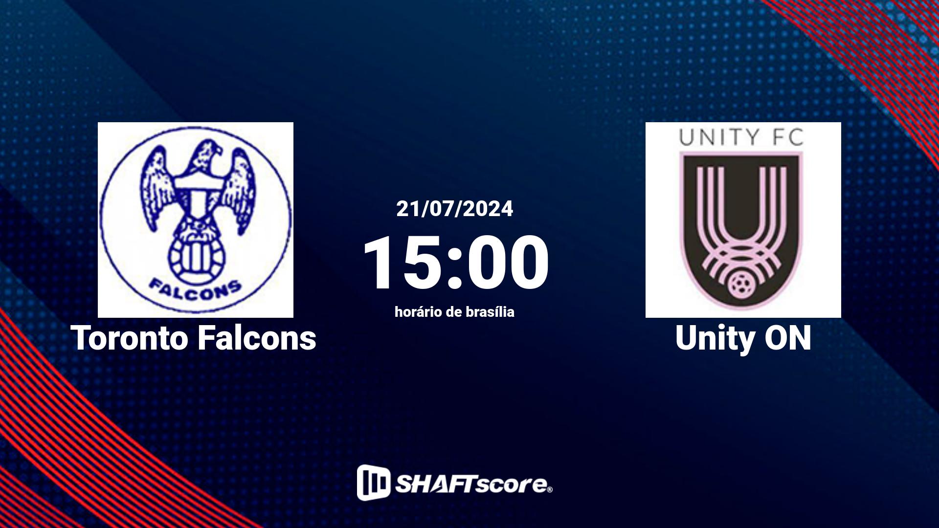 Estatísticas do jogo Toronto Falcons vs Unity ON 21.07 15:00