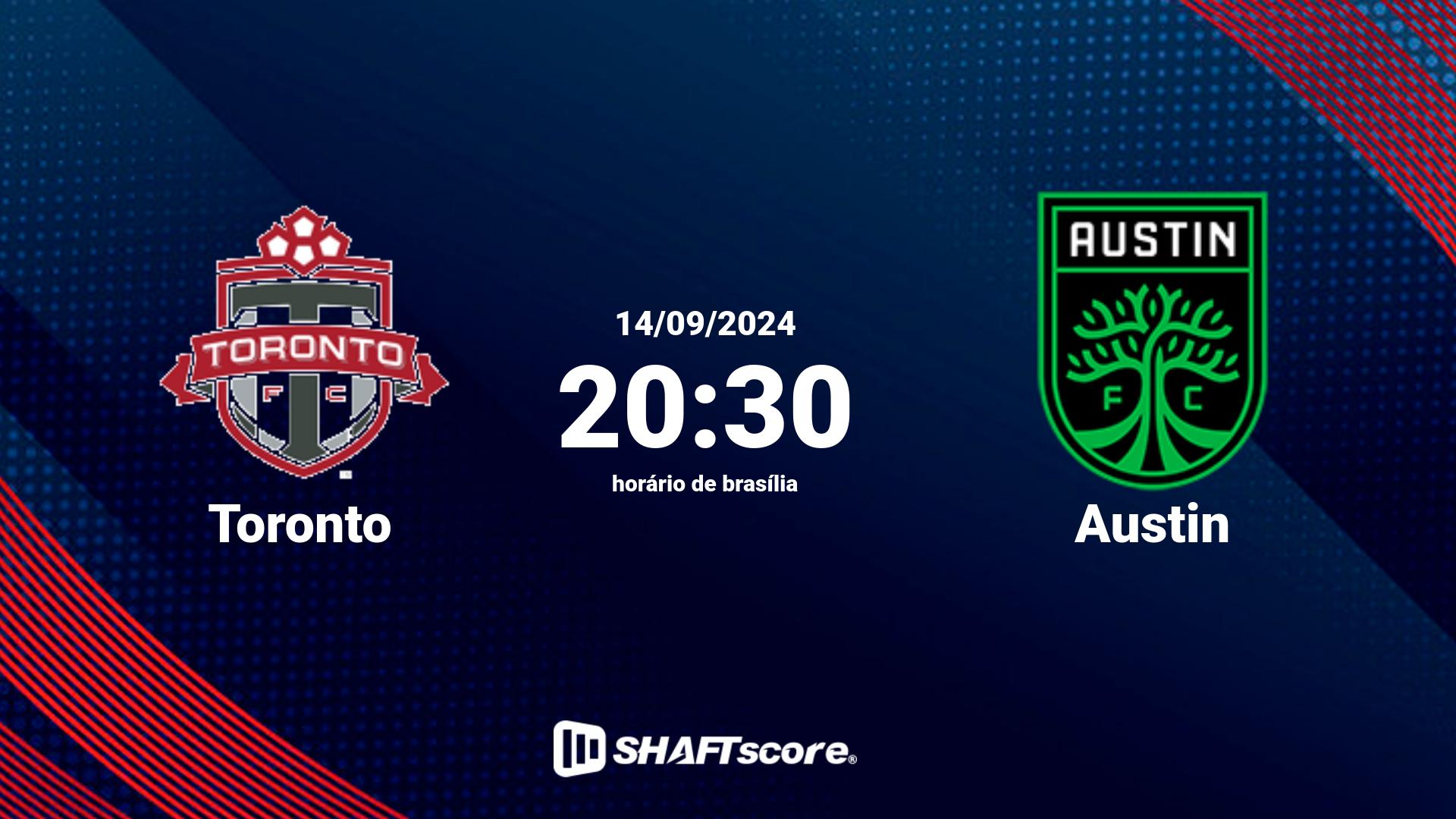 Estatísticas do jogo Toronto vs Austin 14.09 20:30