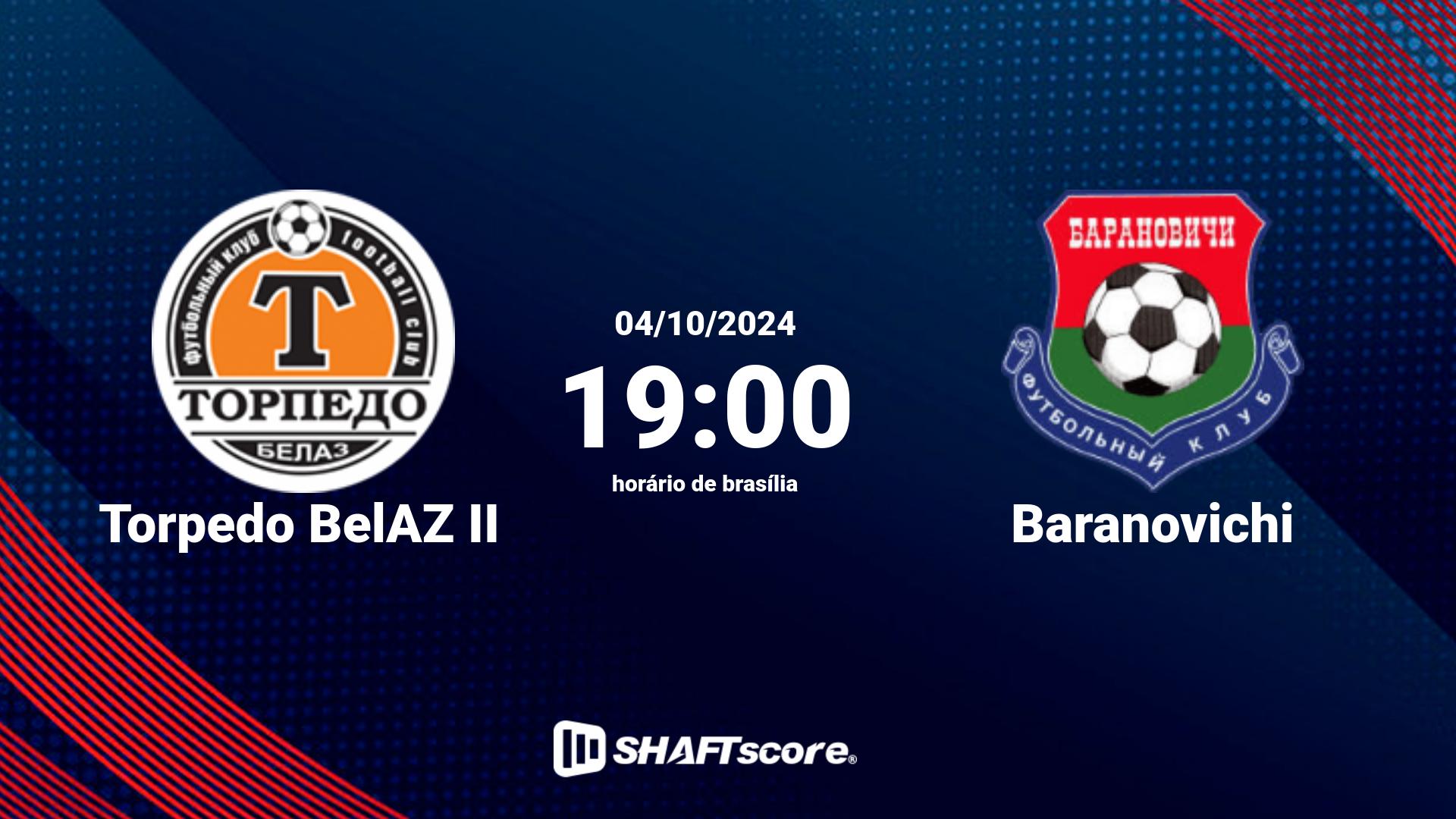 Estatísticas do jogo Torpedo BelAZ II vs Baranovichi 04.10 19:00