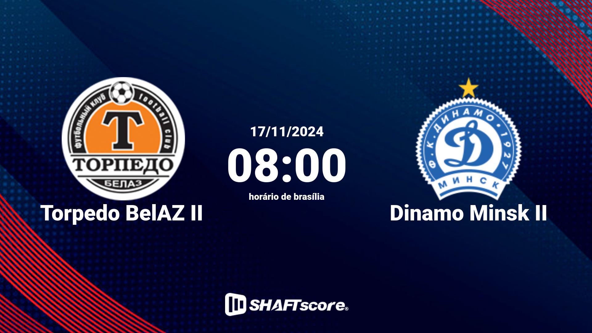 Estatísticas do jogo Torpedo BelAZ II vs Dinamo Minsk II 17.11 08:00