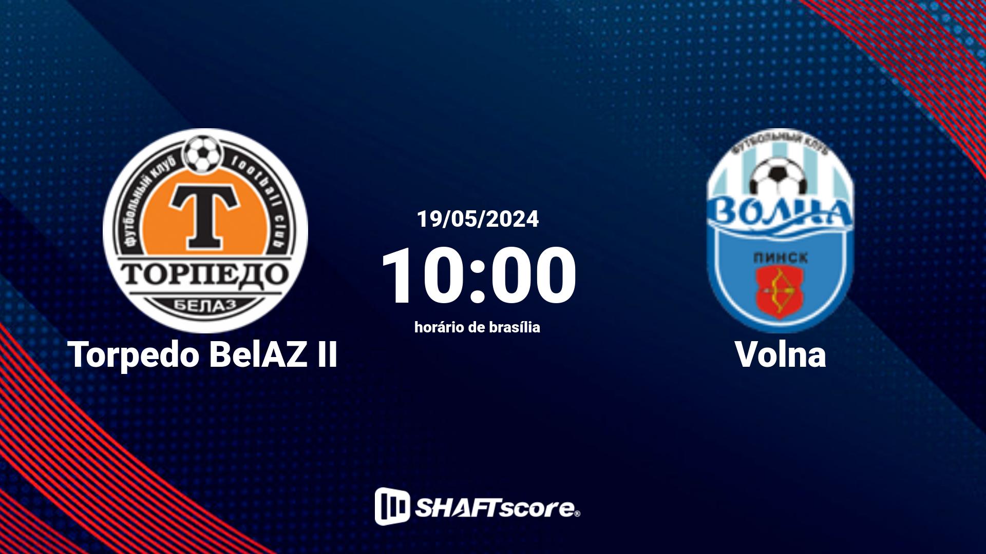 Estatísticas do jogo Torpedo BelAZ II vs Volna 19.05 10:00