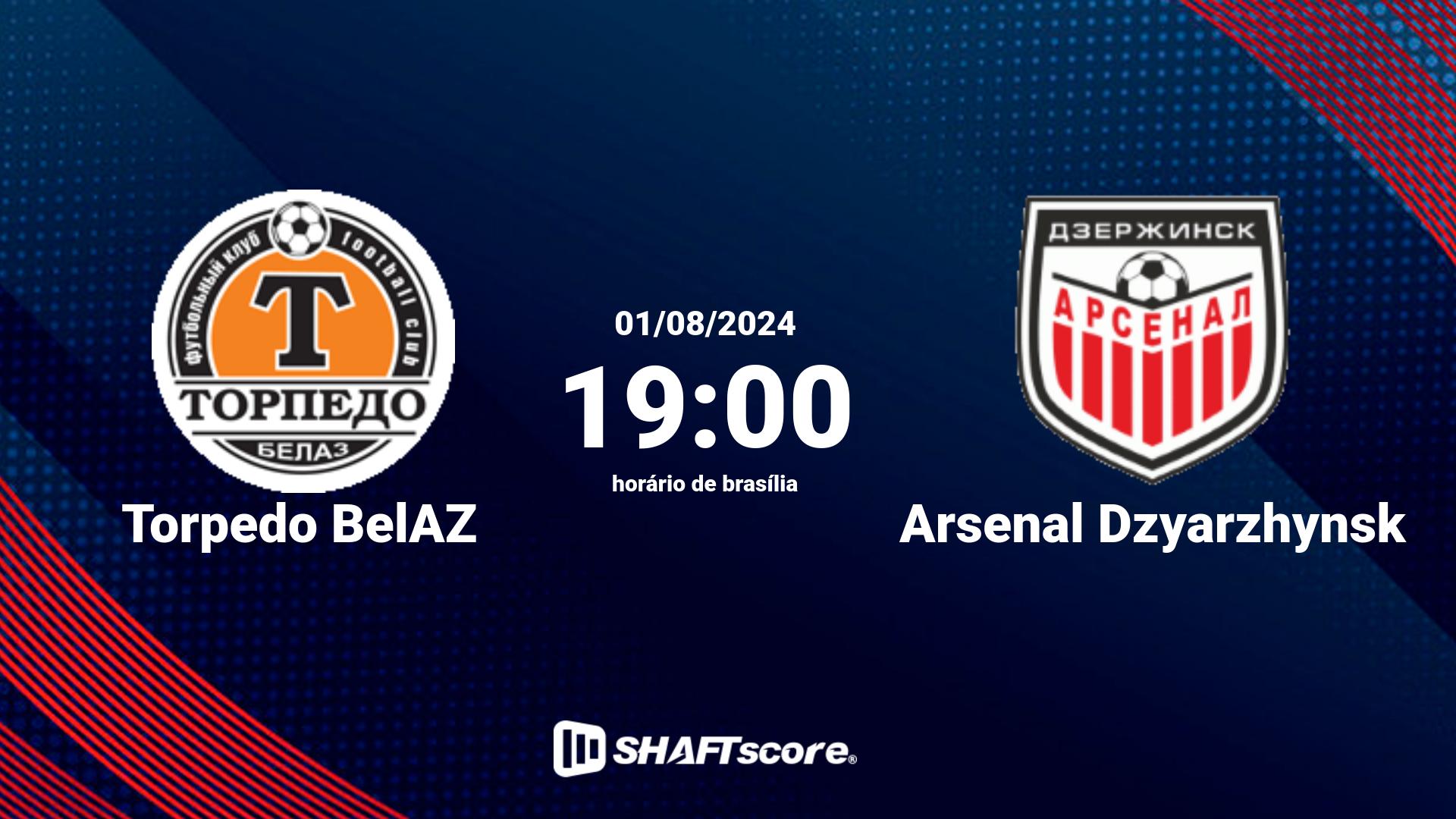 Estatísticas do jogo Torpedo BelAZ vs Arsenal Dzyarzhynsk 01.08 19:00