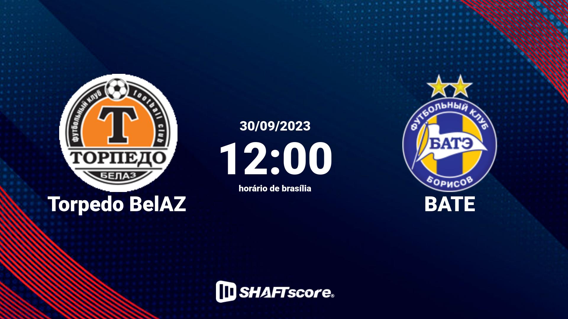 Estatísticas do jogo Torpedo BelAZ vs BATE 30.09 12:00