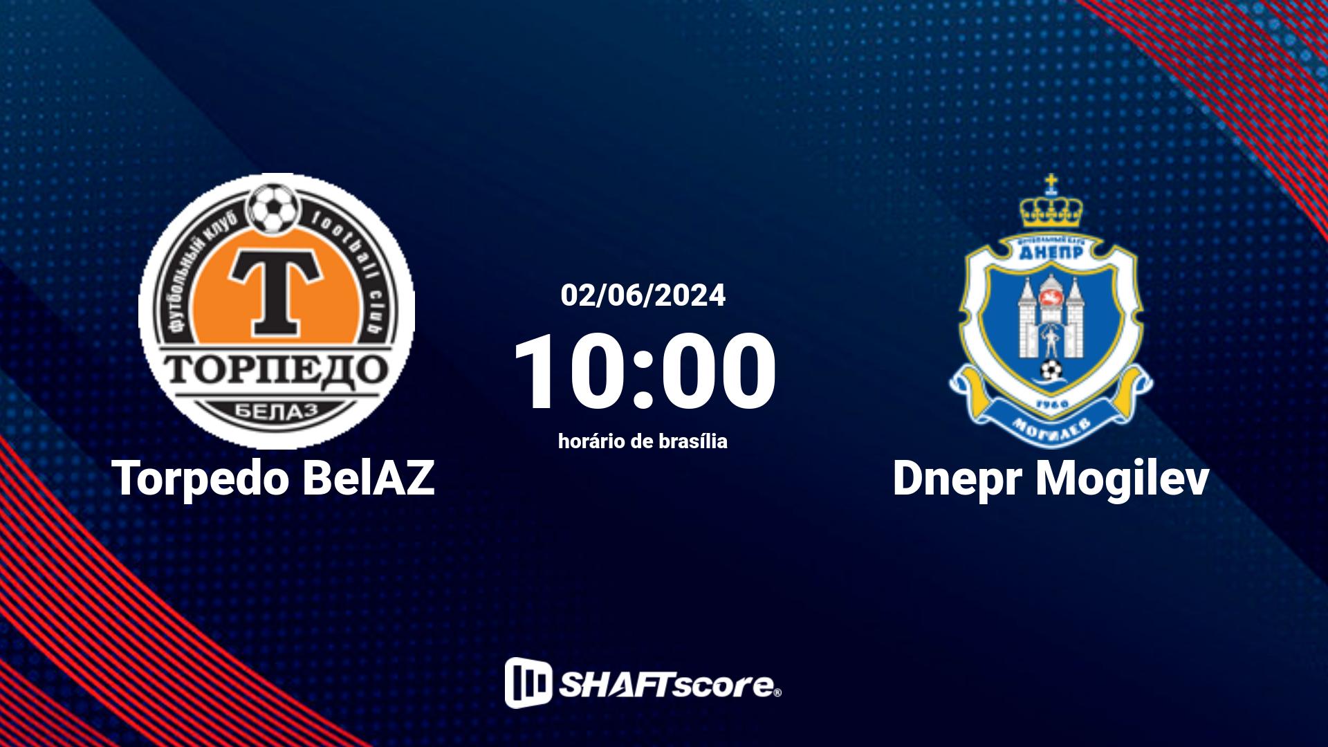 Estatísticas do jogo Torpedo BelAZ vs Dnepr Mogilev 02.06 10:00